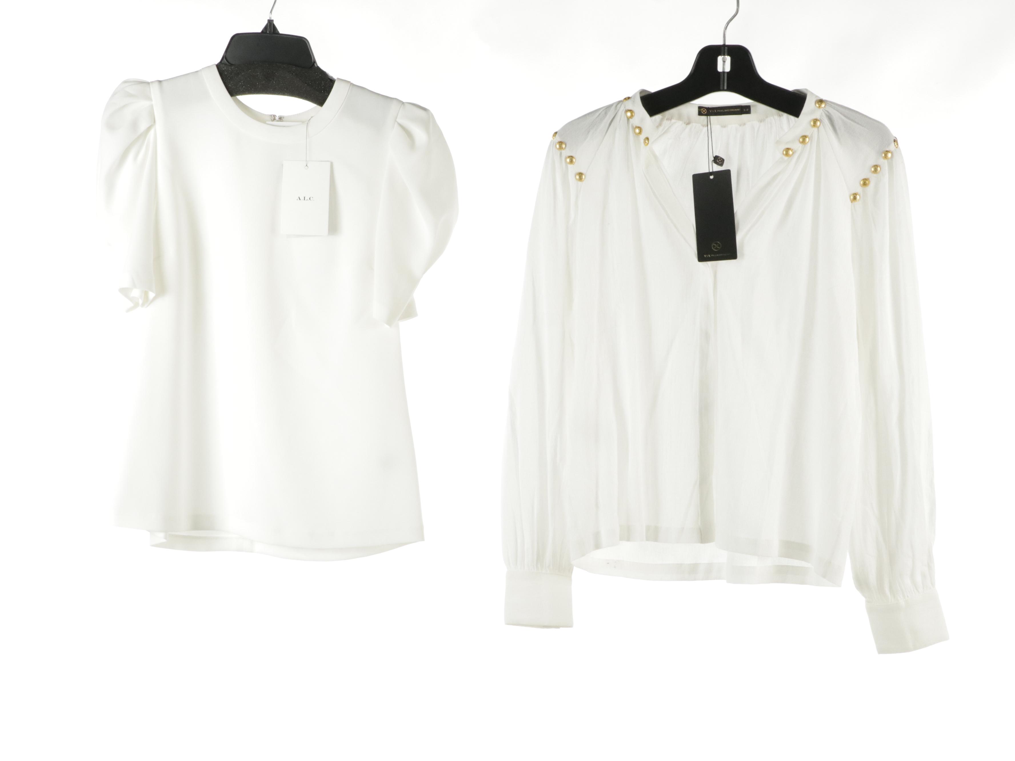 Intermix Silk Blouse with Other Long Sleeve Blouses, A.L.C. Puff-Sleeve Top