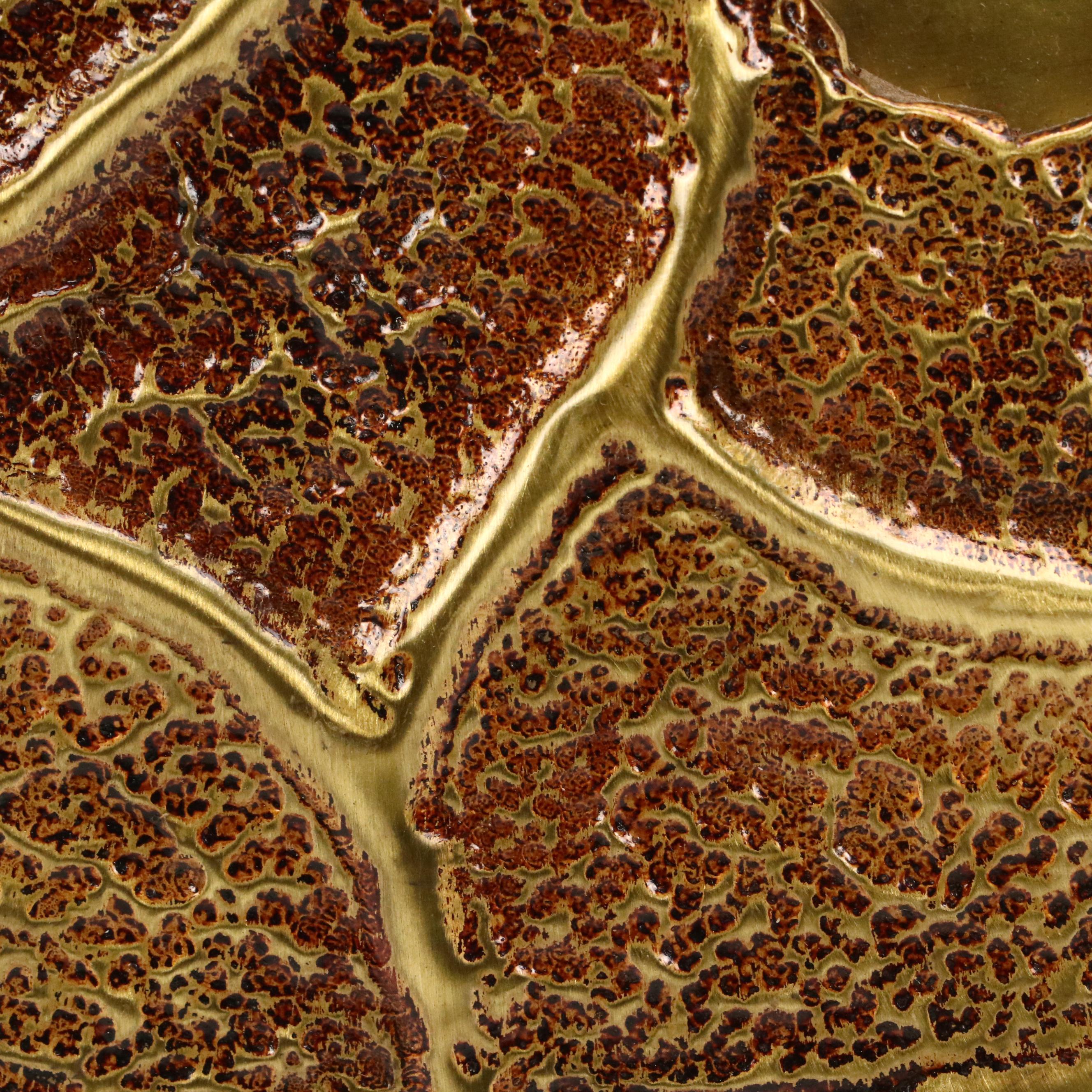 Mid Century Modern Abstract Gold Tone Metal Wall Plaque