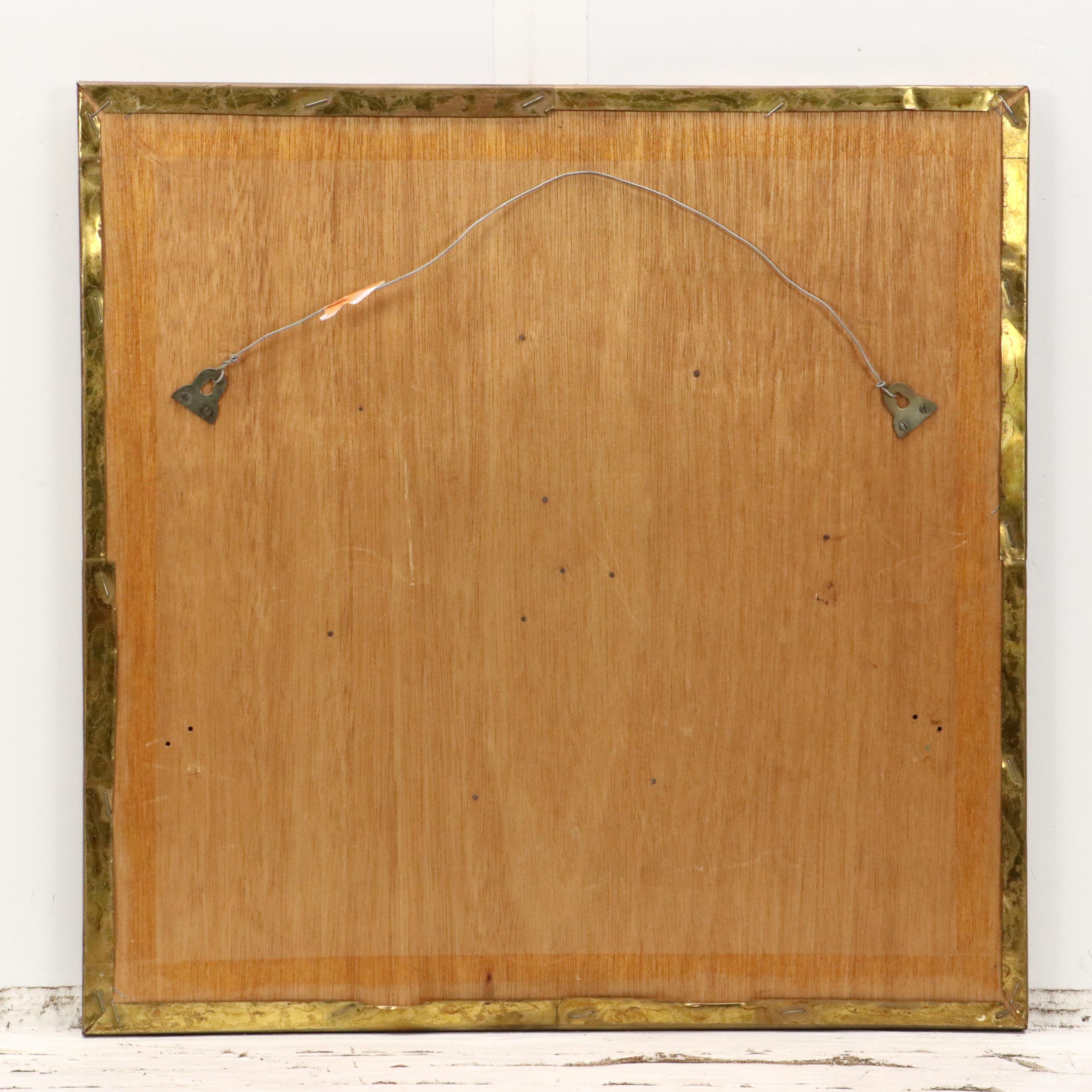 Mid Century Modern Abstract Gold Tone Metal Wall Plaque
