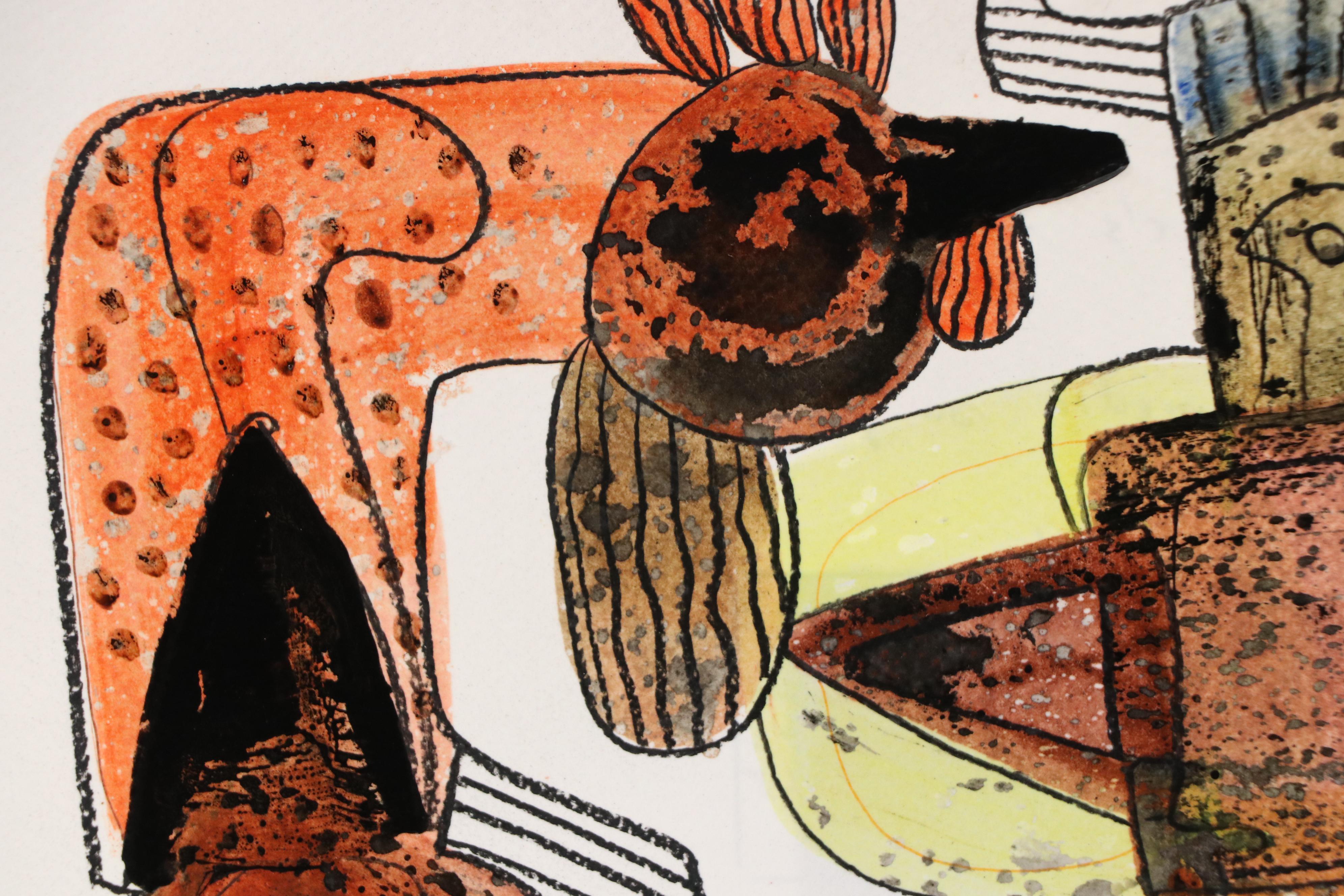 Michel Blázquez Surrealist Mixed Media Painting "Dreamer's Tale #1," 2025