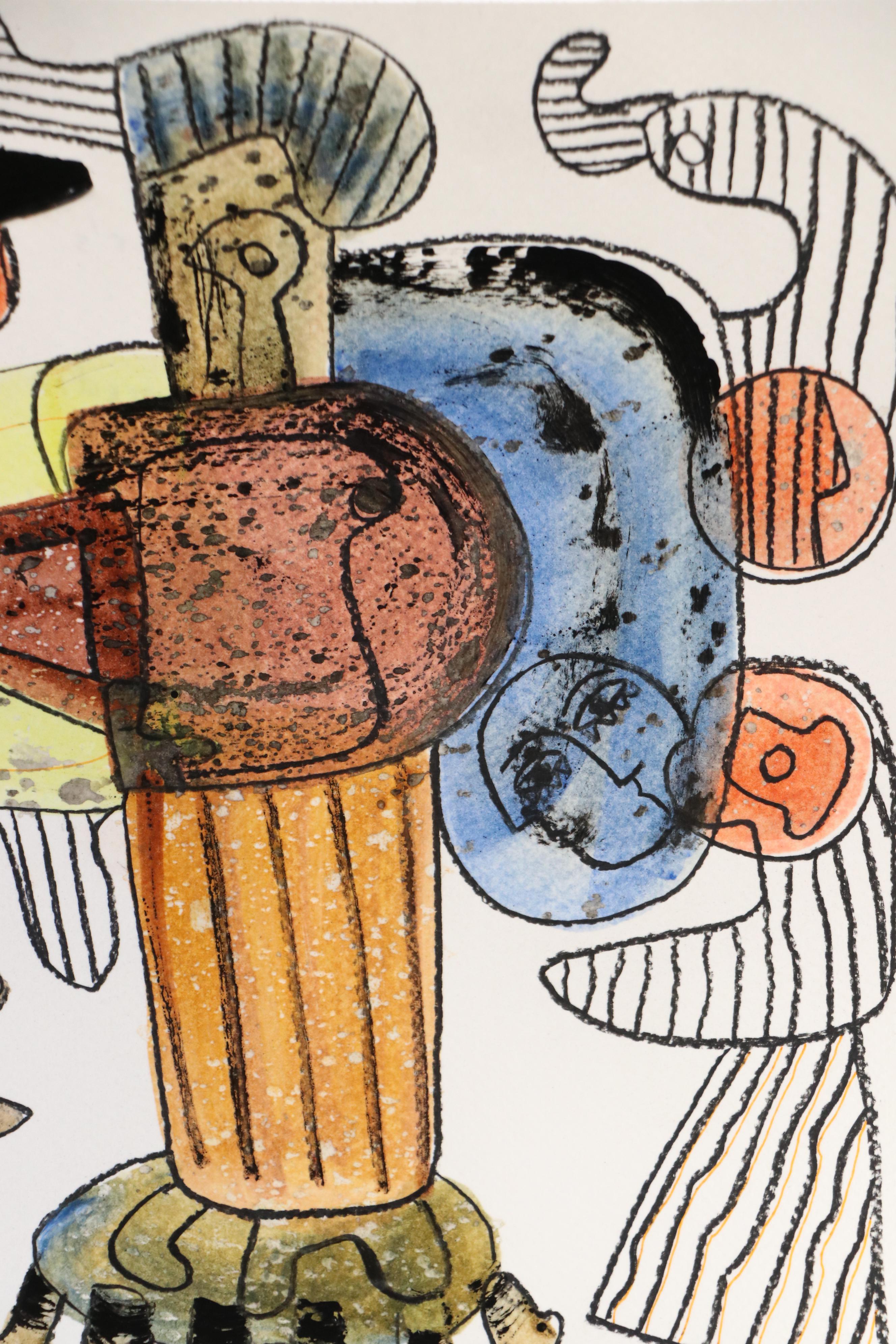 Michel Blázquez Surrealist Mixed Media Painting "Dreamer's Tale #1," 2025