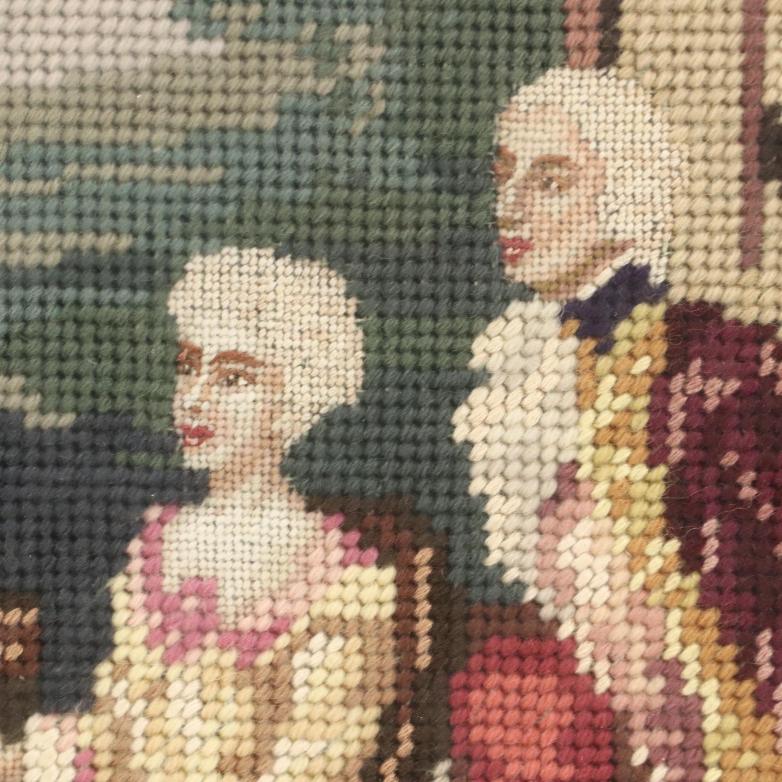 Needlepoint Panel "The Concert," Late 20th or Early 21st Century