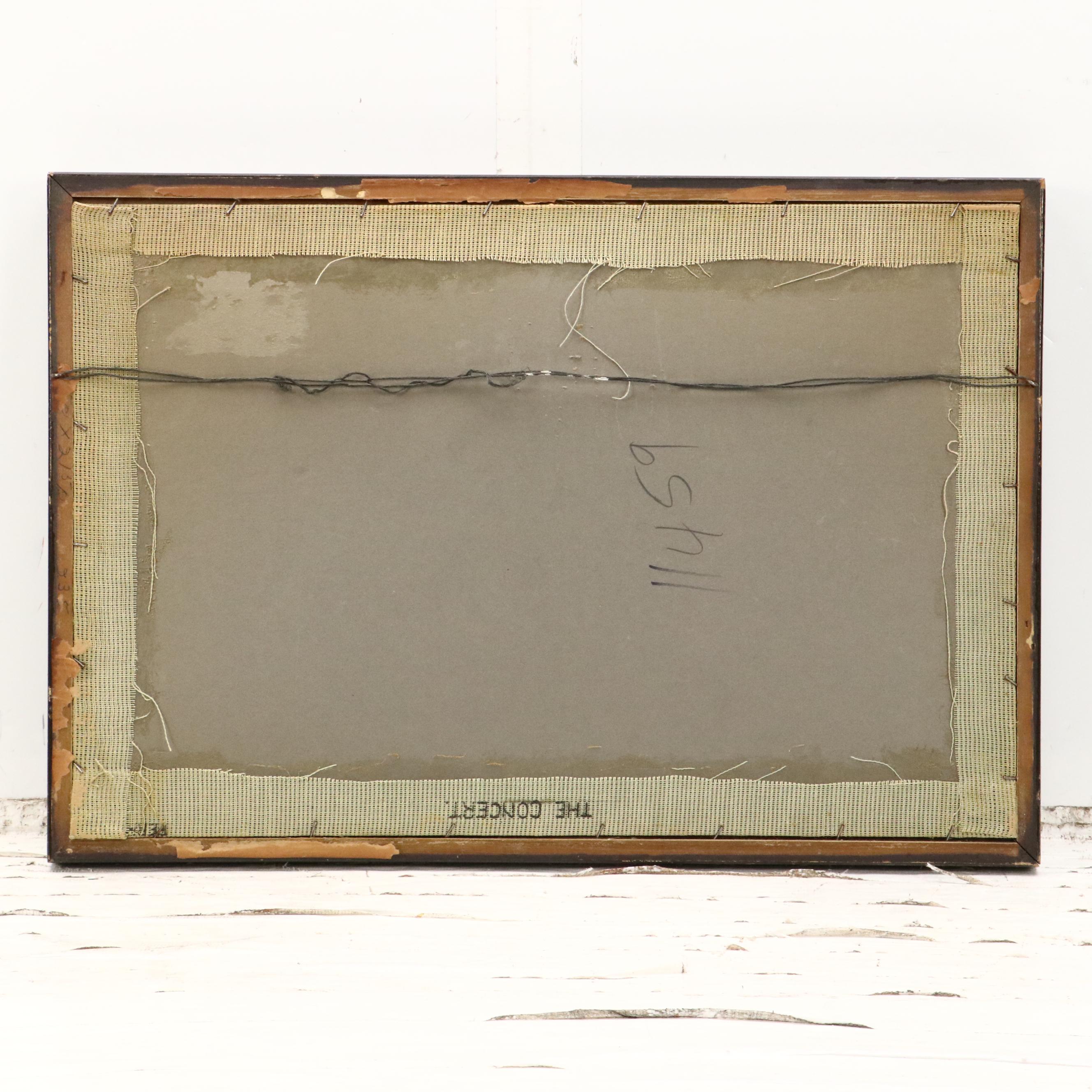 Needlepoint Panel "The Concert," Late 20th or Early 21st Century