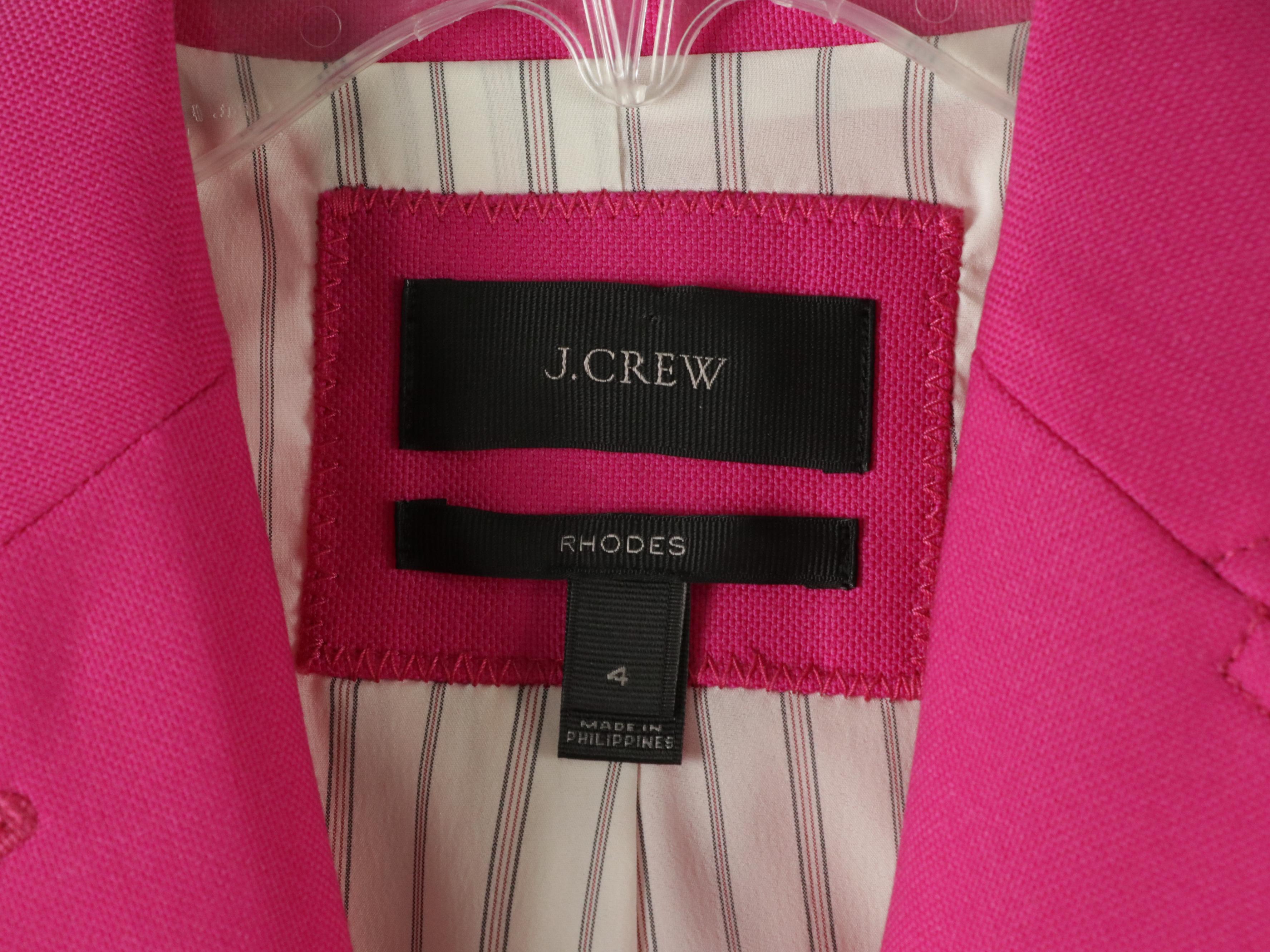J. Crew Rhodes Pink Wool, BB Dakota Plaid and Topshop Black Blazers