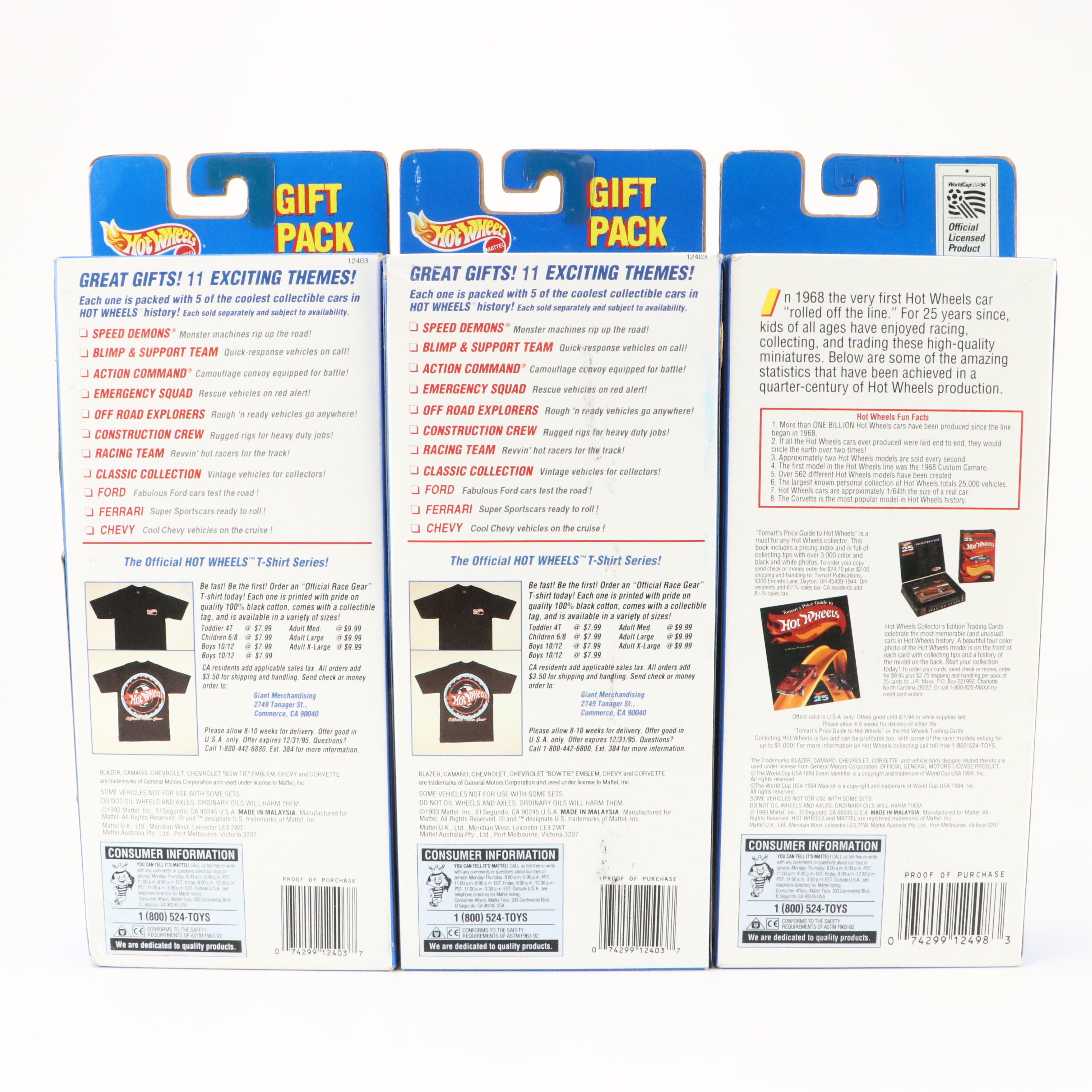 Hot Wheels "Chevrolet" and "World Cup USA 94" Gift Packs, 1993
