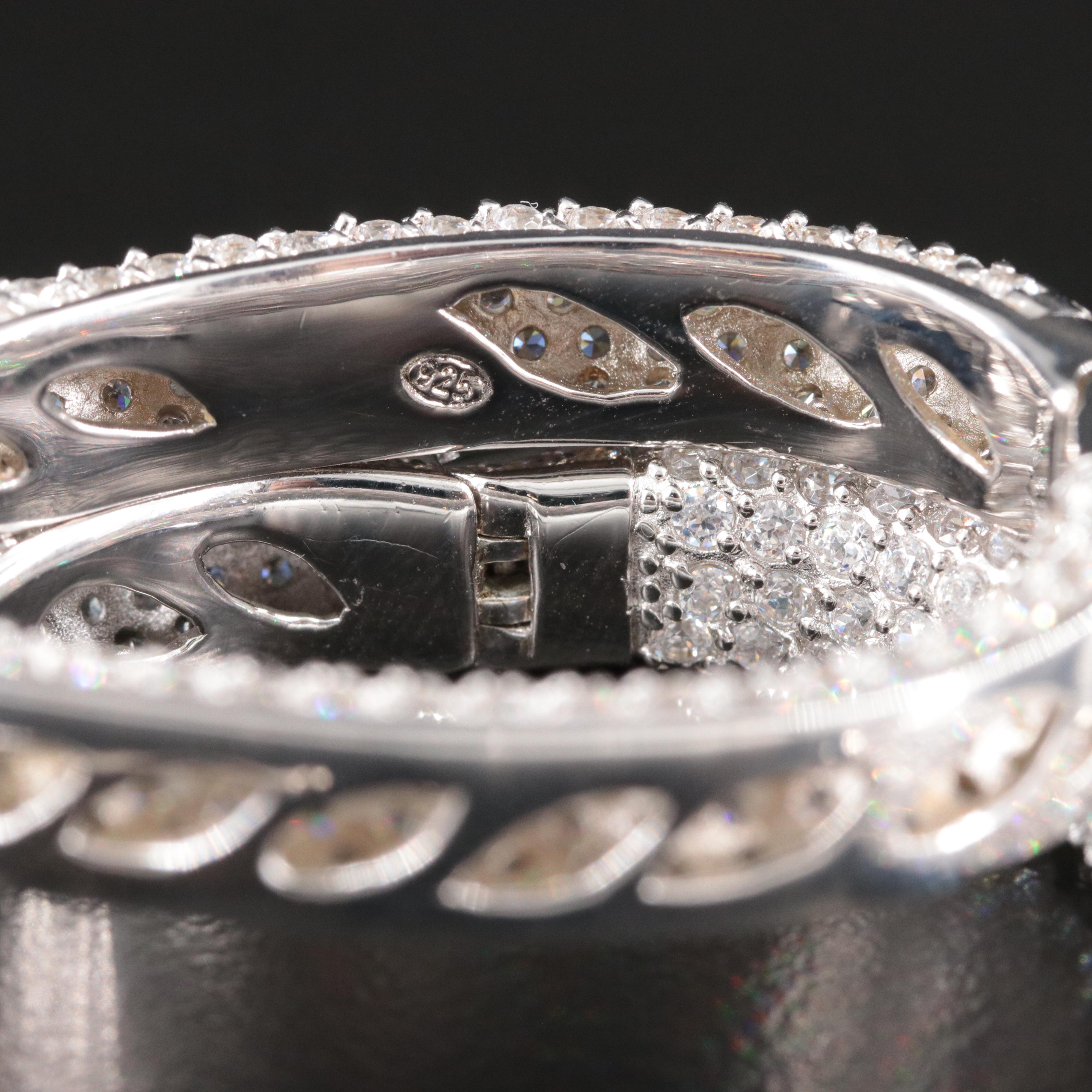 Sterling Rhinestone Inside Out Oval Hoops