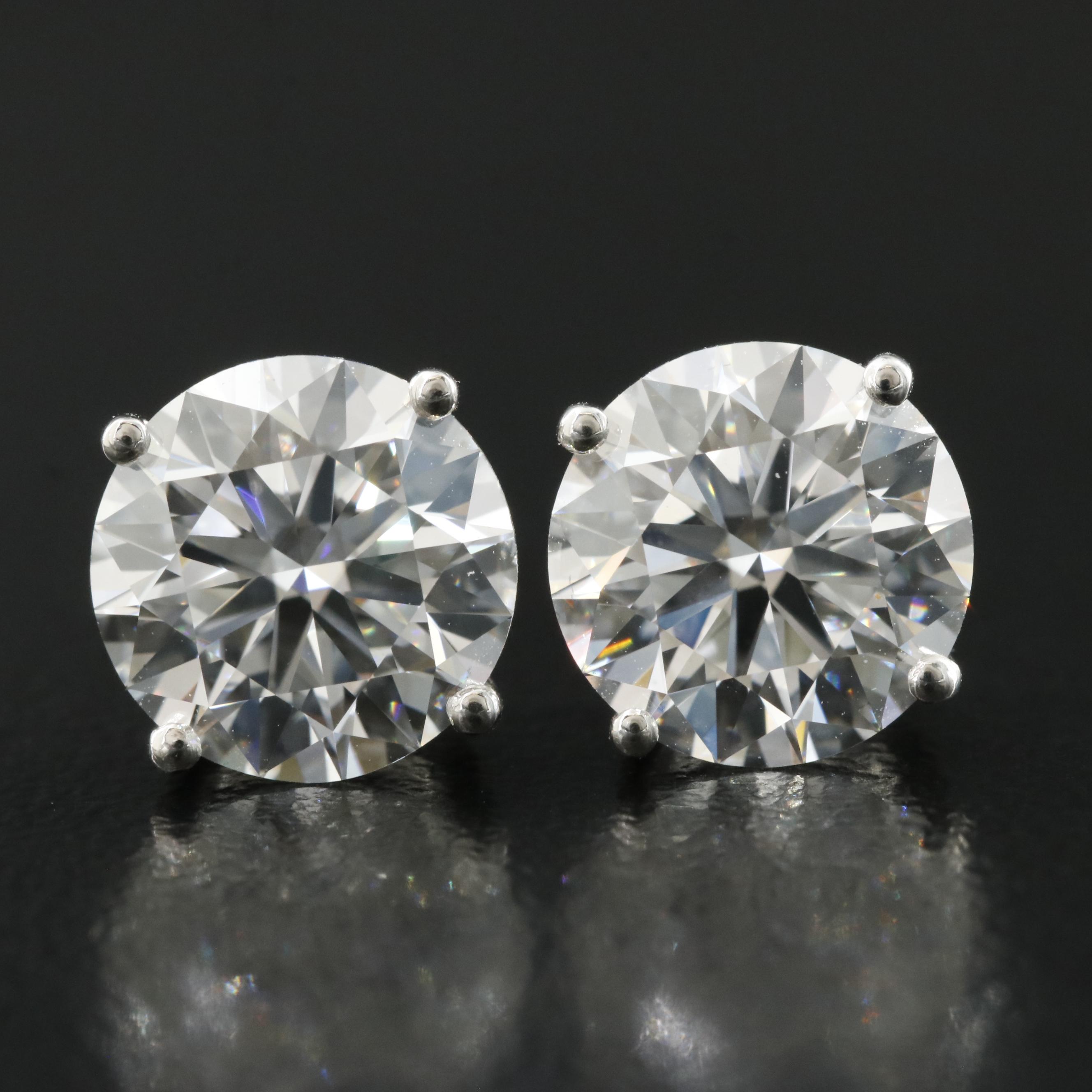 Platinum 4.07 CTW Lab Grown Diamond Stud Earrings with IGI Reports