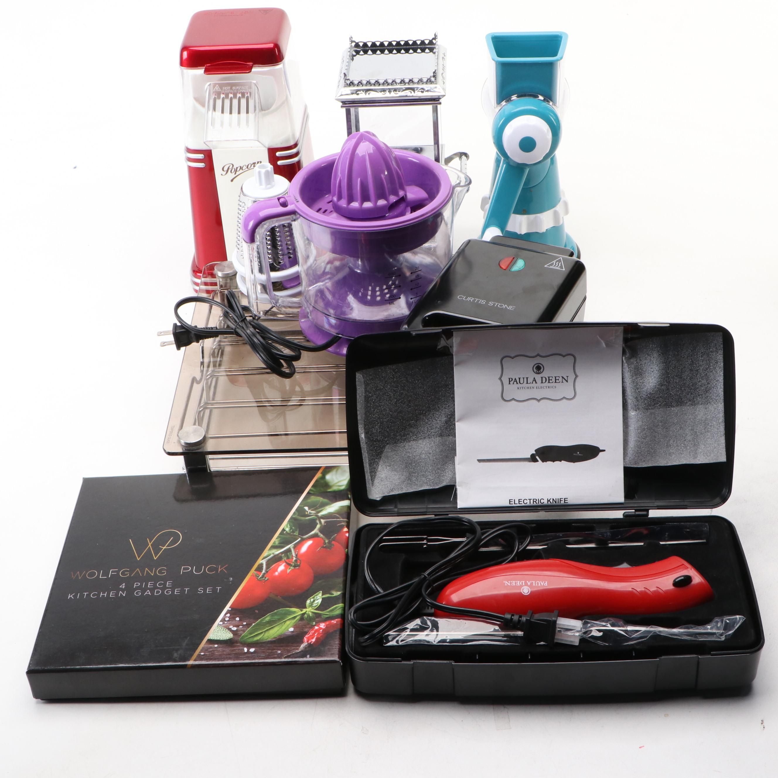 Paula Dean Electric Knife with Wolfgang Puck Gadget Set and Other Kitchen Tools