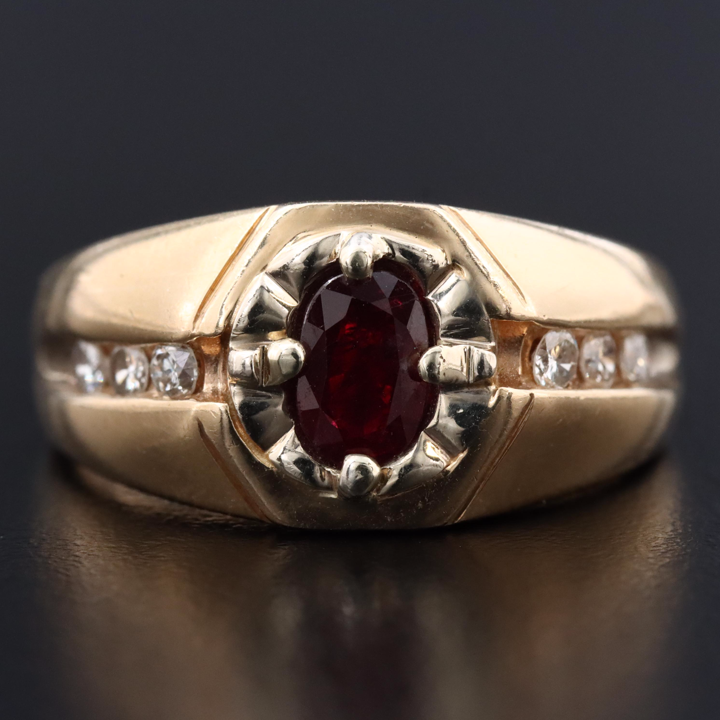 14K 0.73 CT Ruby and Diamond Ring
