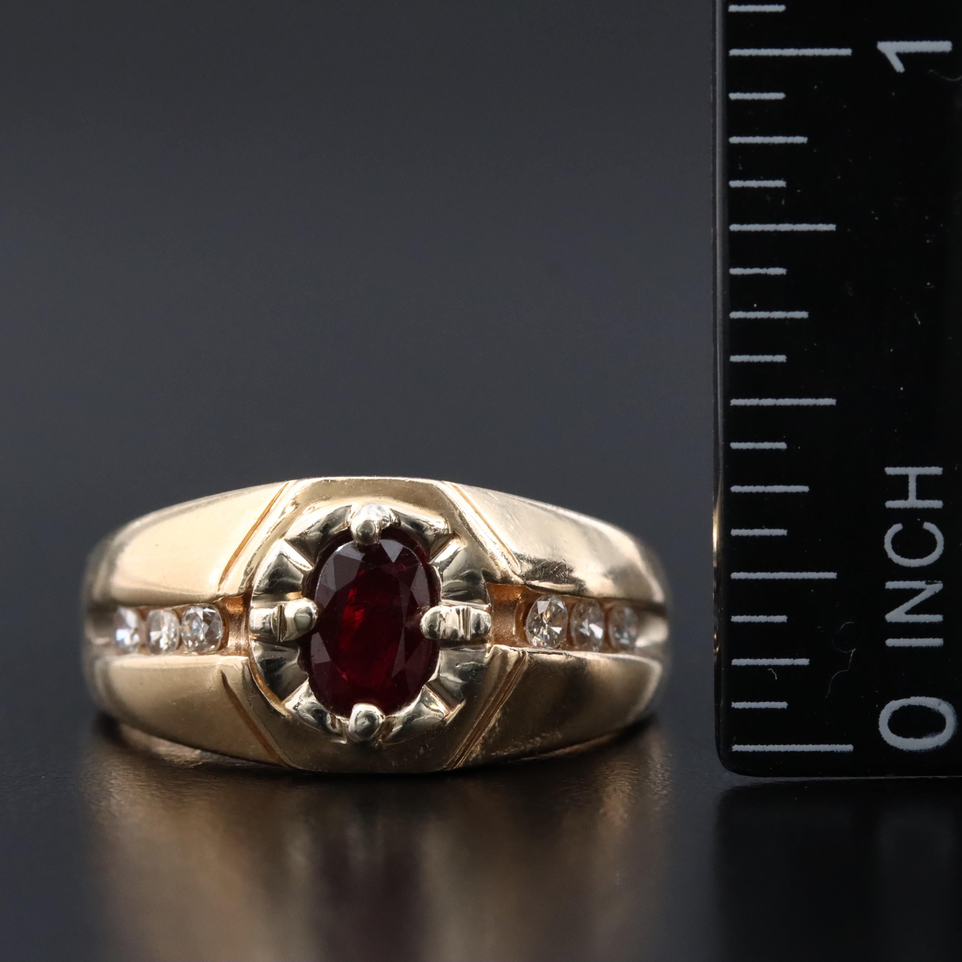 14K 0.73 CT Ruby and Diamond Ring