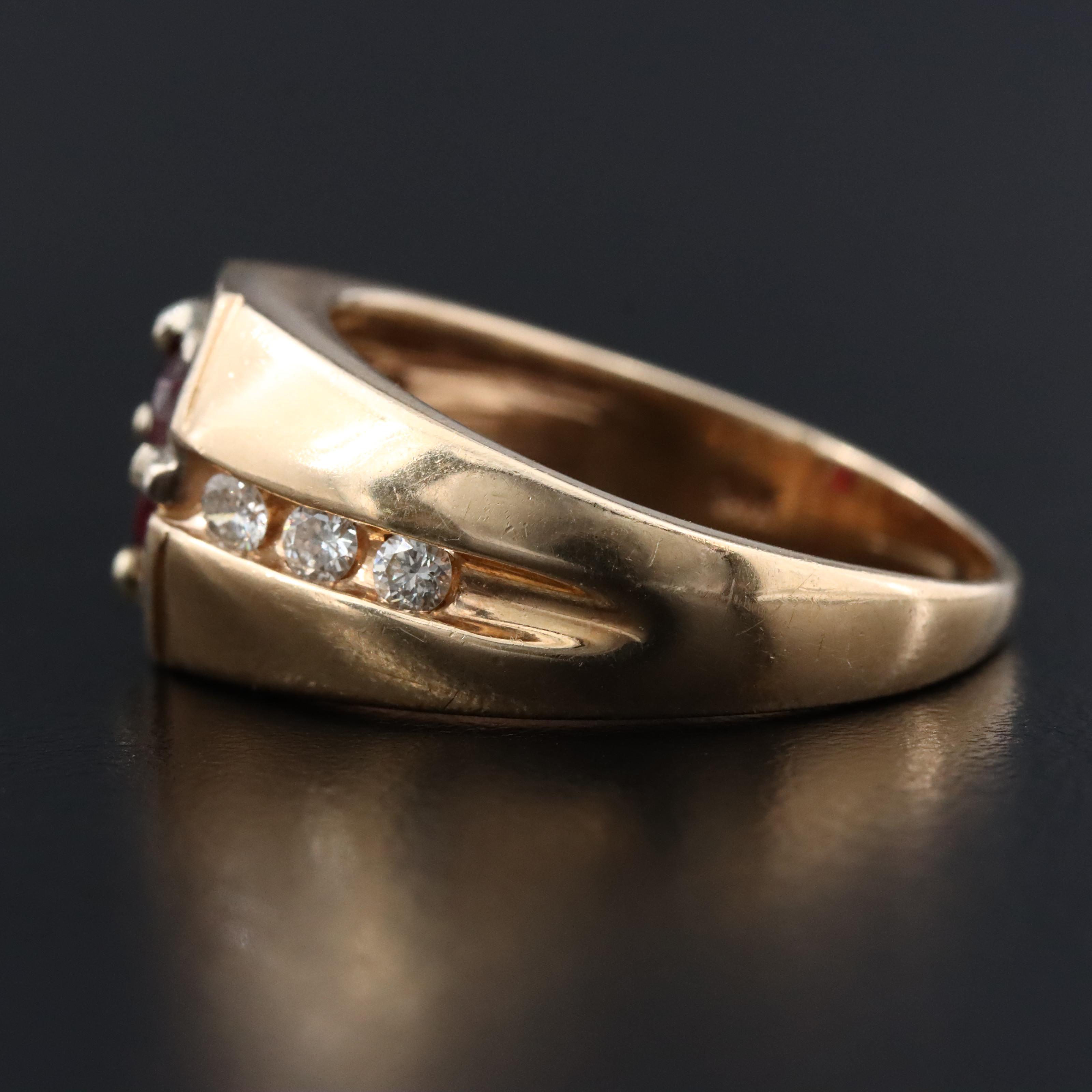 14K 0.73 CT Ruby and Diamond Ring