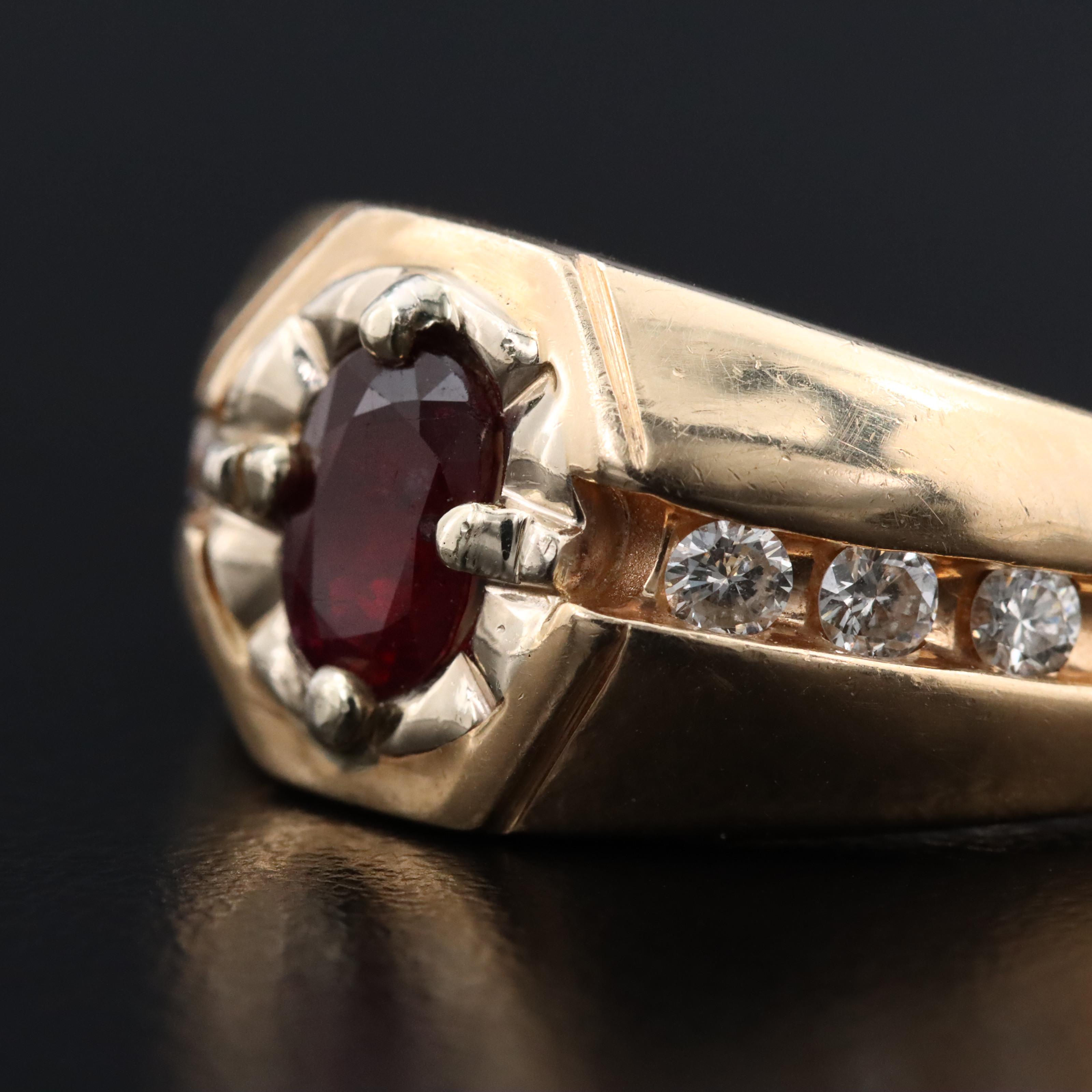 14K 0.73 CT Ruby and Diamond Ring