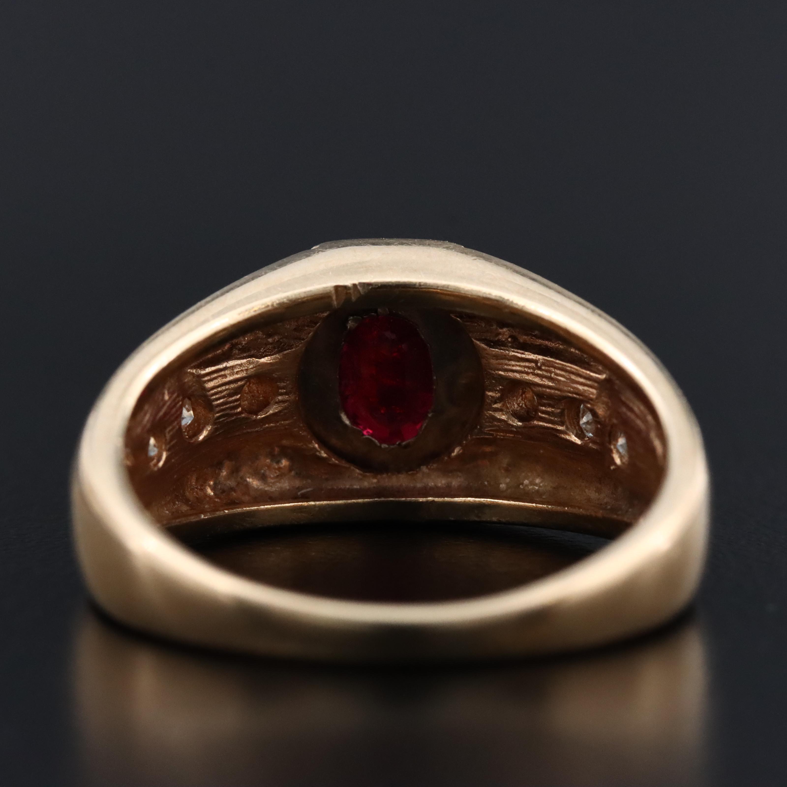 14K 0.73 CT Ruby and Diamond Ring