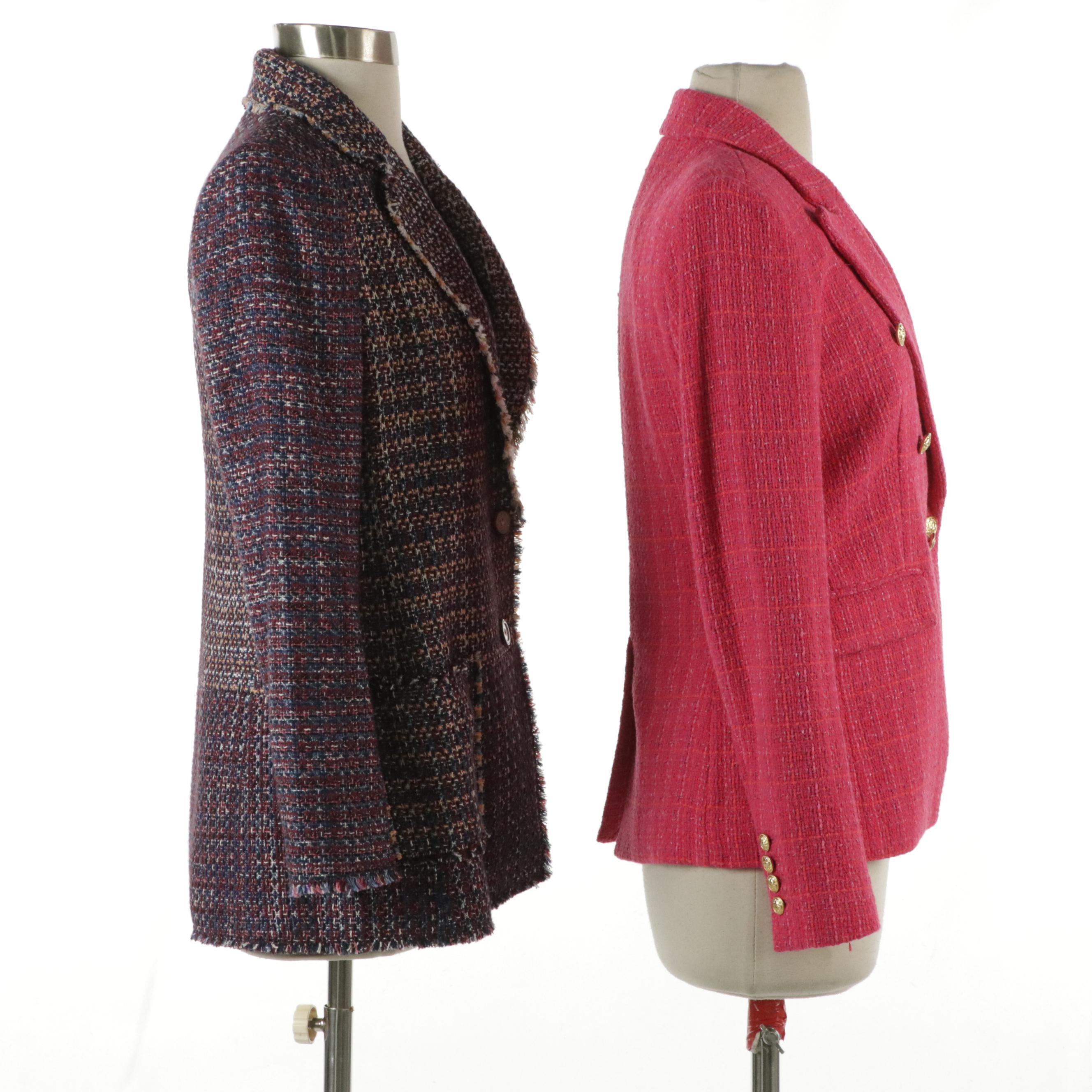 Rebecca Taylor Blanket Tweed and Generation Love Pink Tweed Blazers