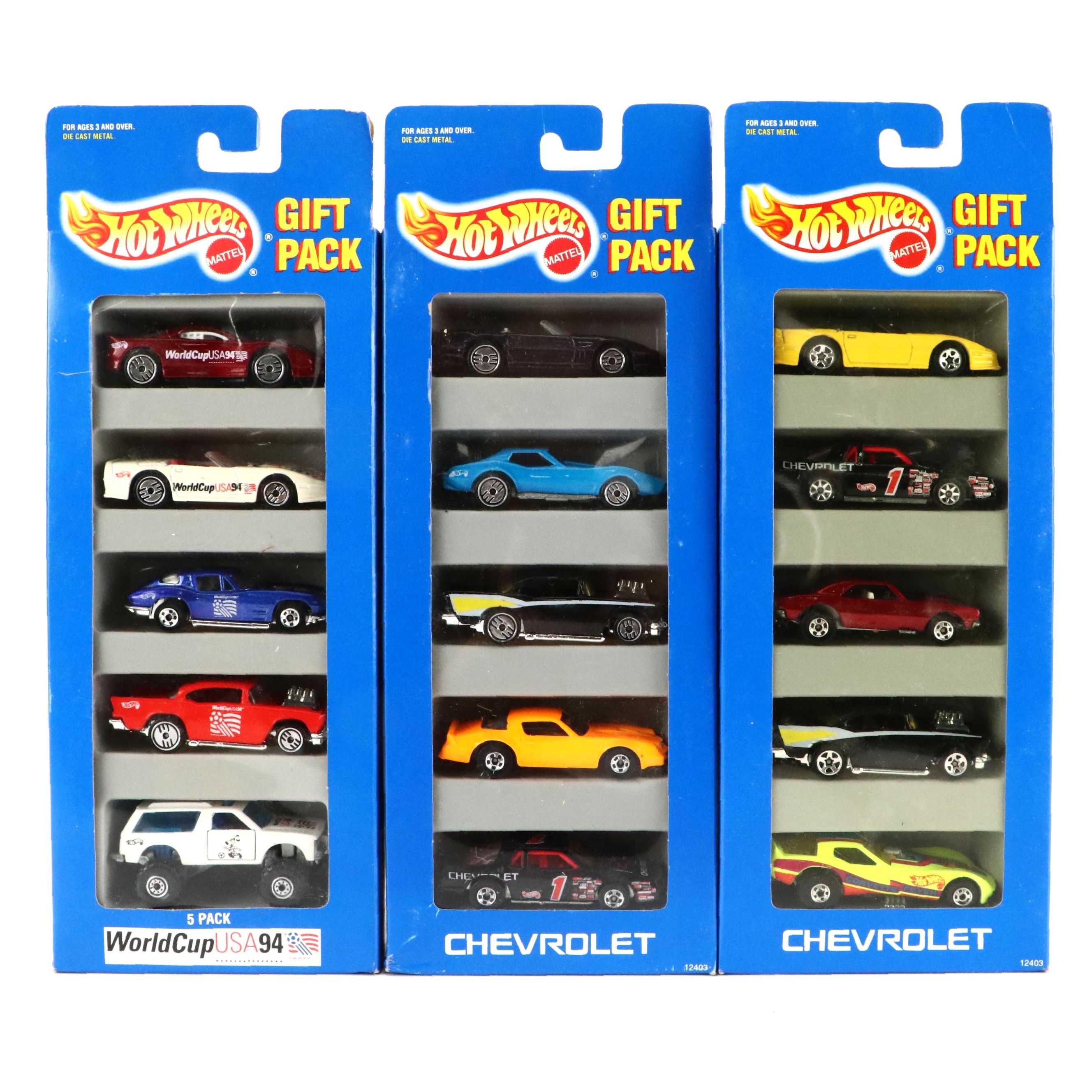 Hot Wheels "Chevrolet" and "World Cup USA 94" Gift Packs, 1993