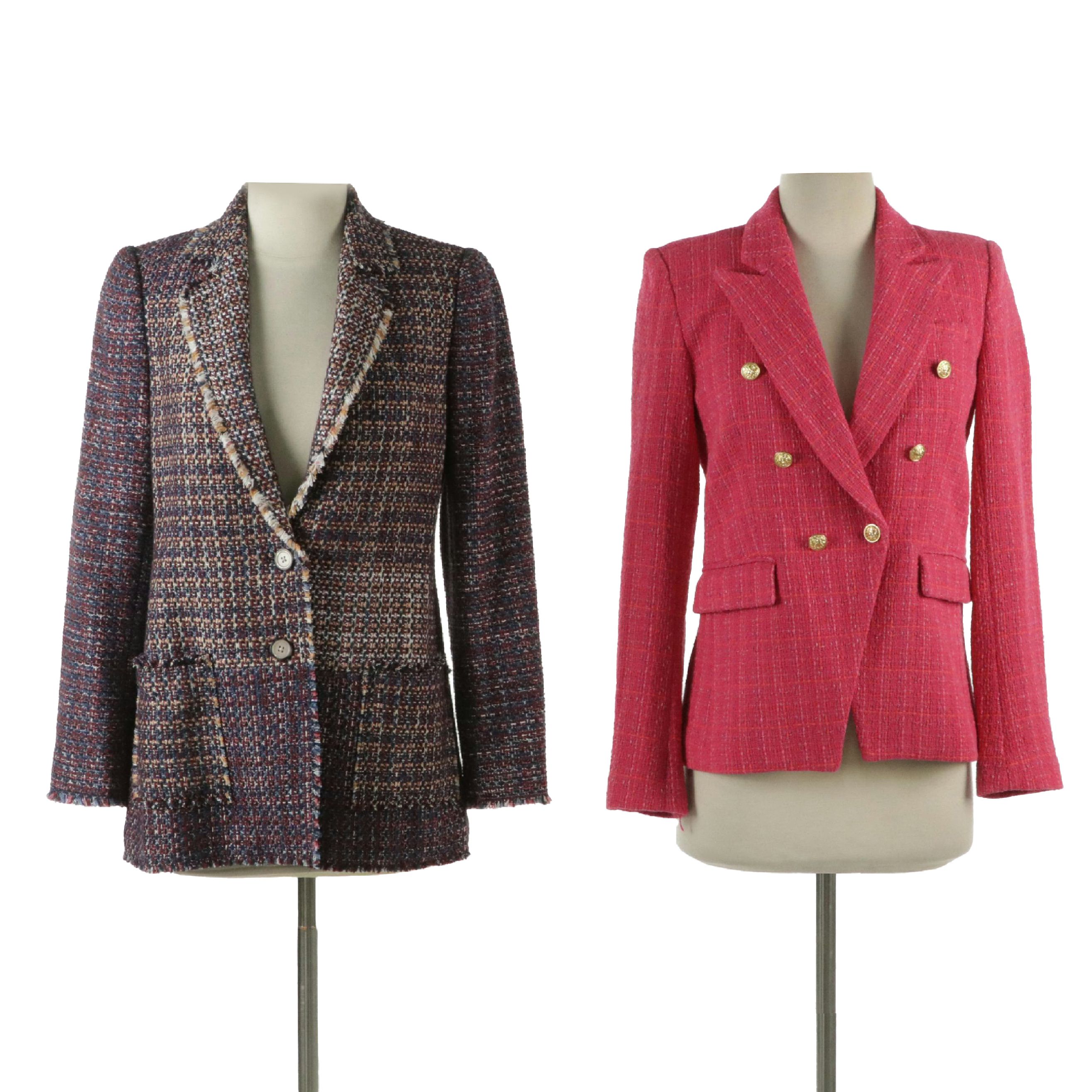 Rebecca Taylor Blanket Tweed and Generation Love Pink Tweed Blazers