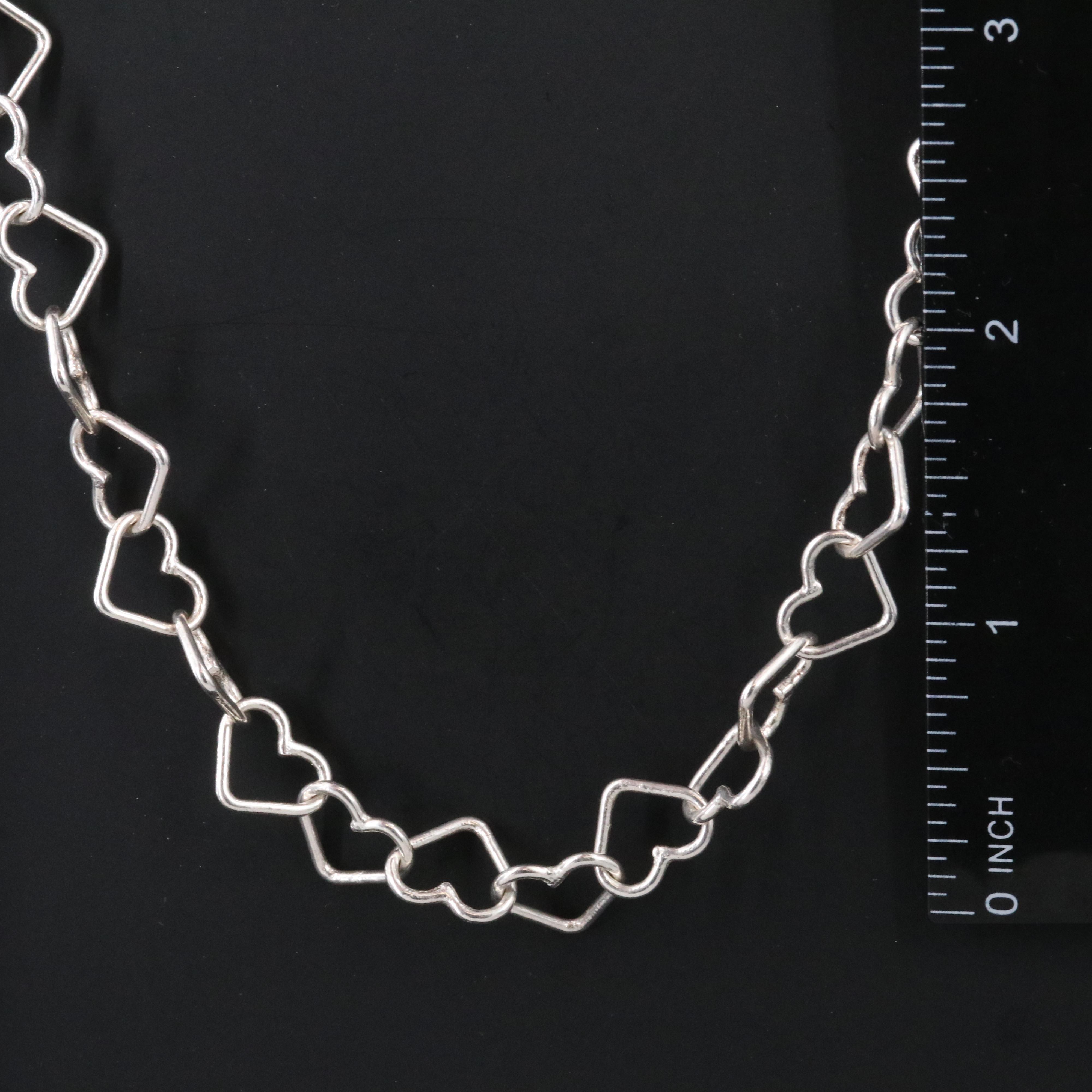 Italian Milor Sterling Heart Link Necklace