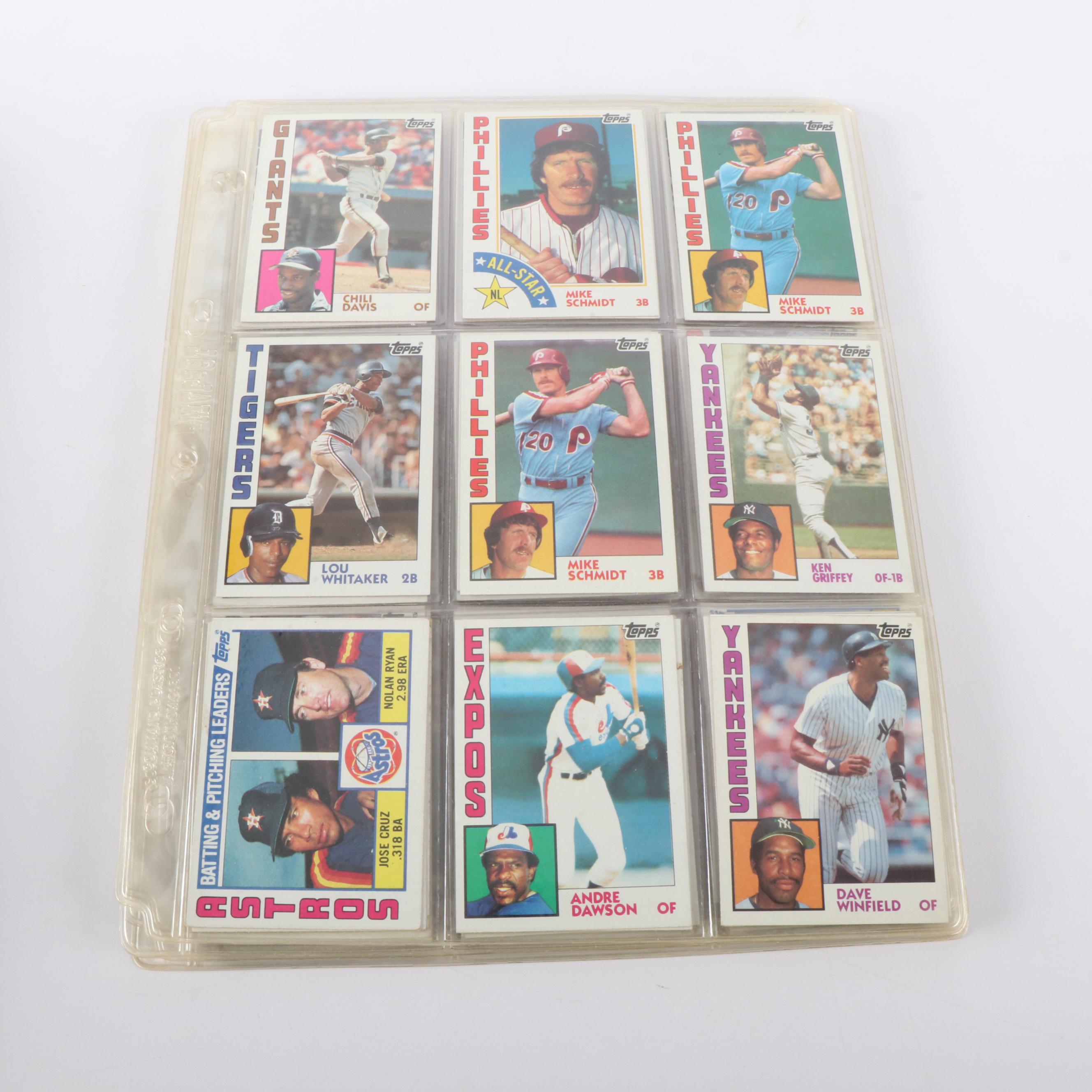 1984 Topps Baseball Cards Featuring Don Mattingly and Darryl Strawberry Rookies