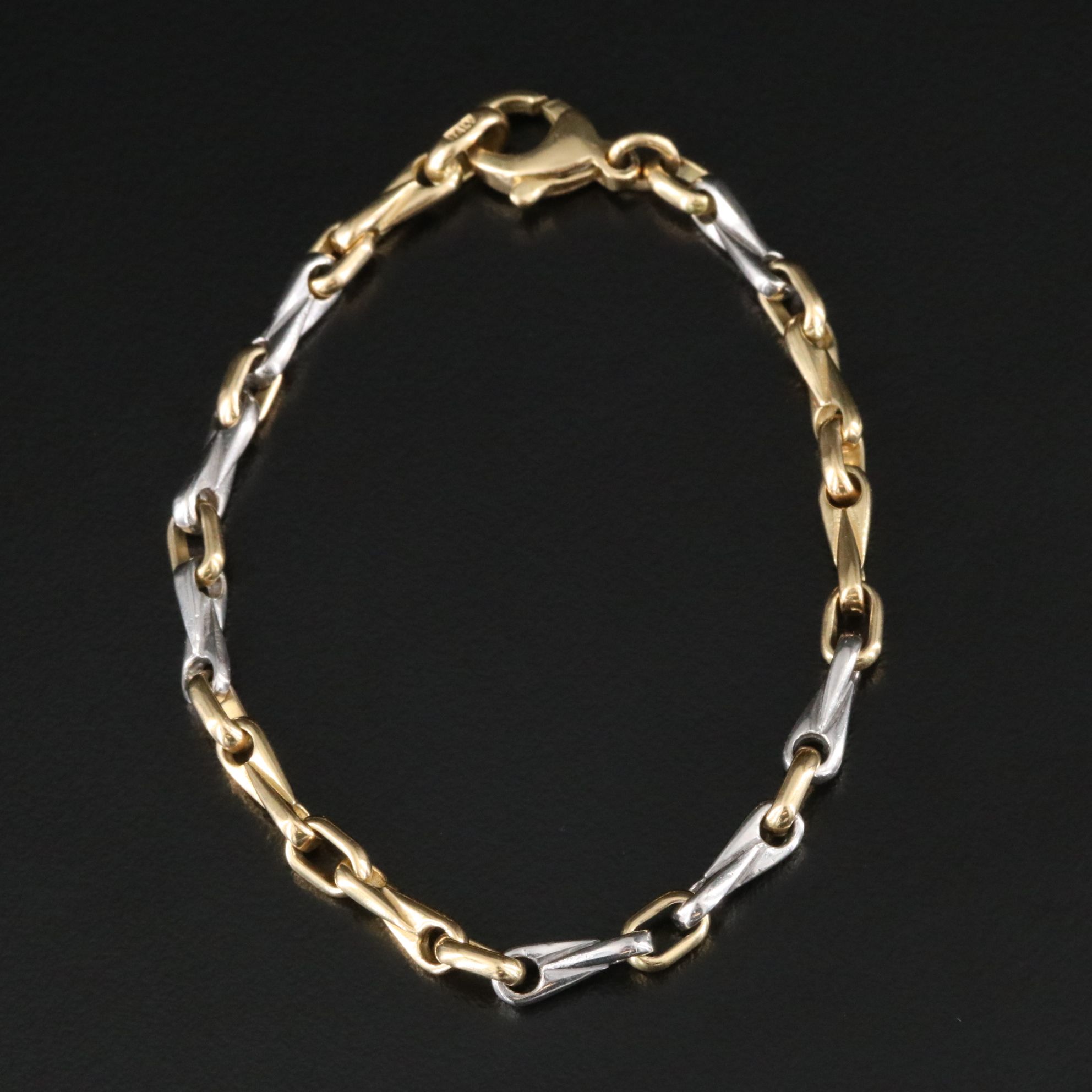 Two-Tone 18K and Platinum Fancy Link Bracelet