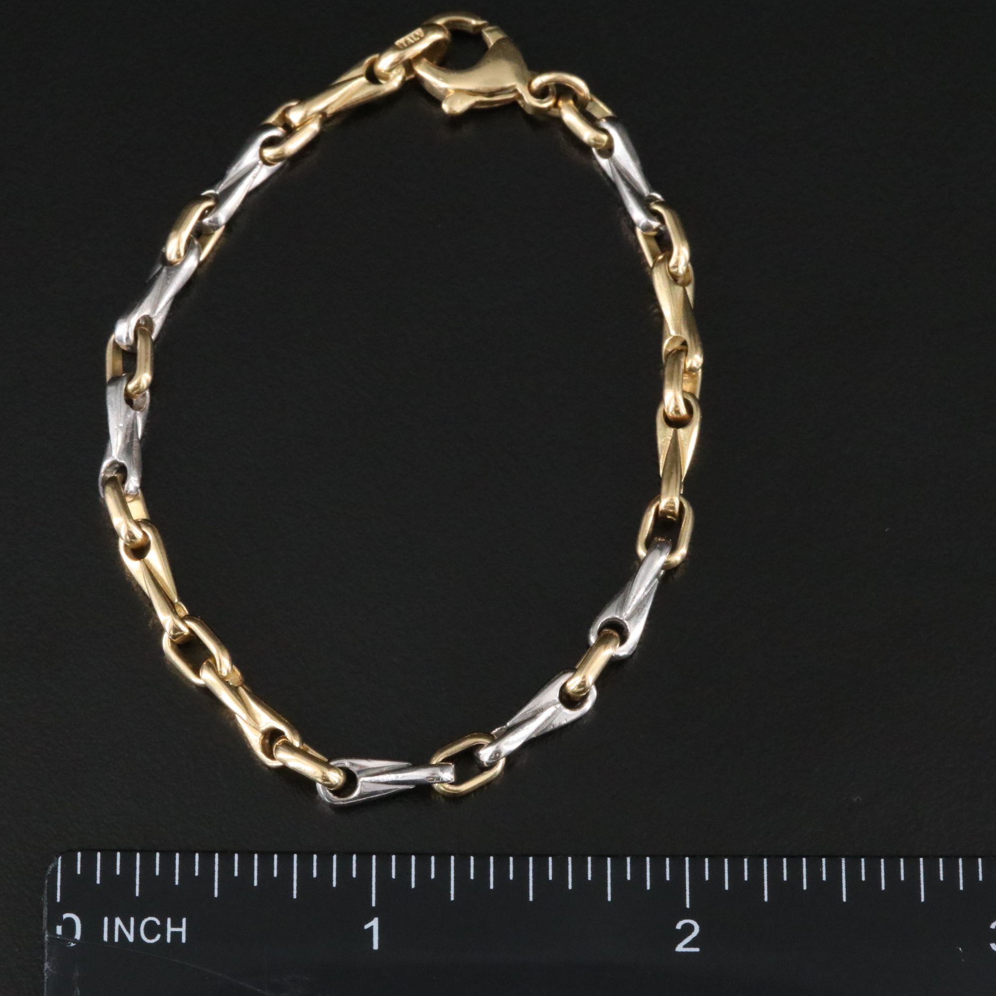 Two-Tone 18K and Platinum Fancy Link Bracelet