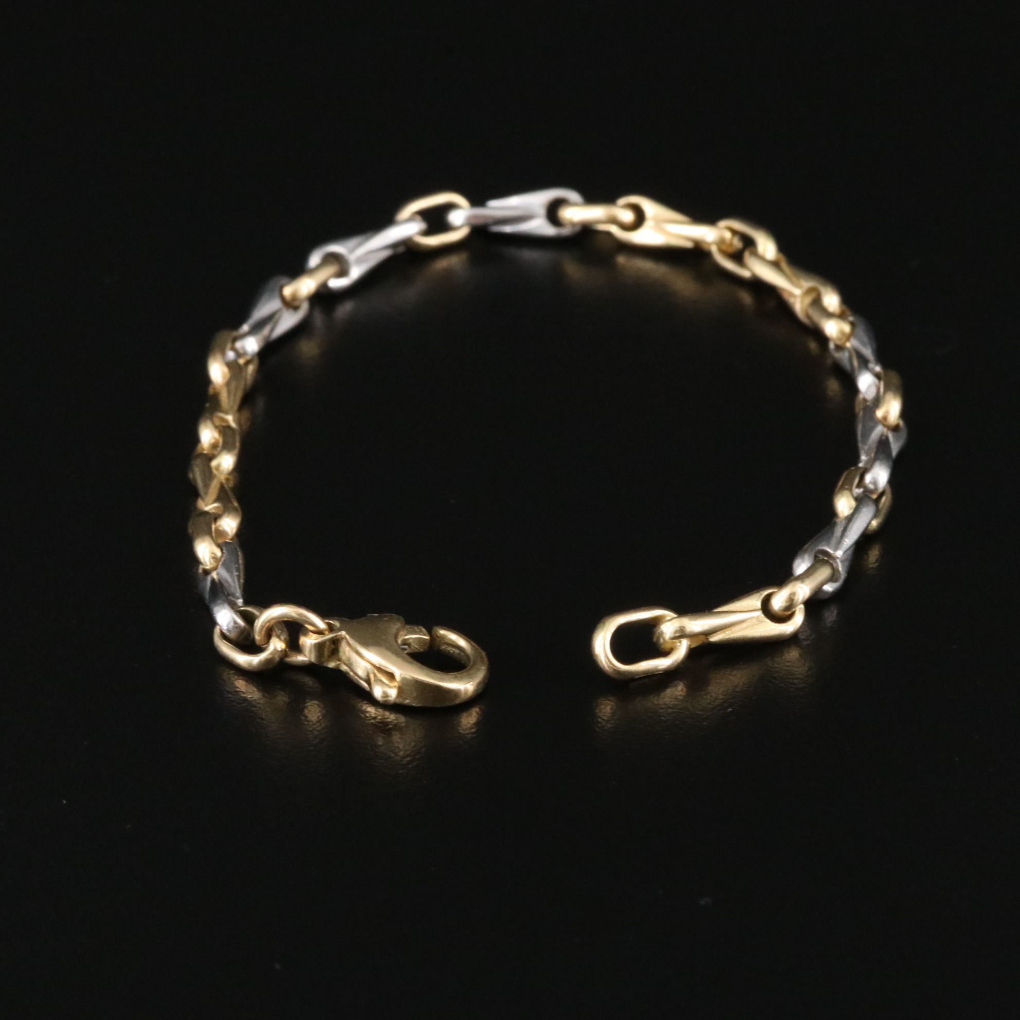 Two-Tone 18K and Platinum Fancy Link Bracelet