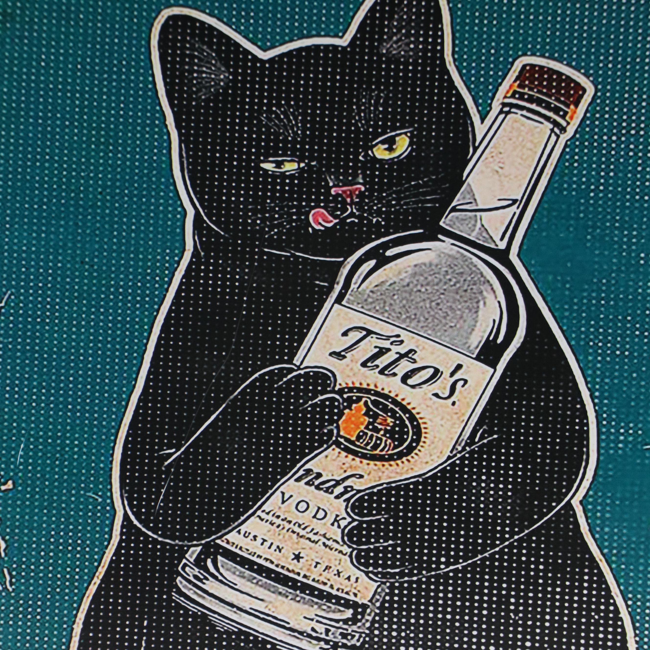 Novelty Cat Giclée "Show Me Your Tito's," 21st Century
