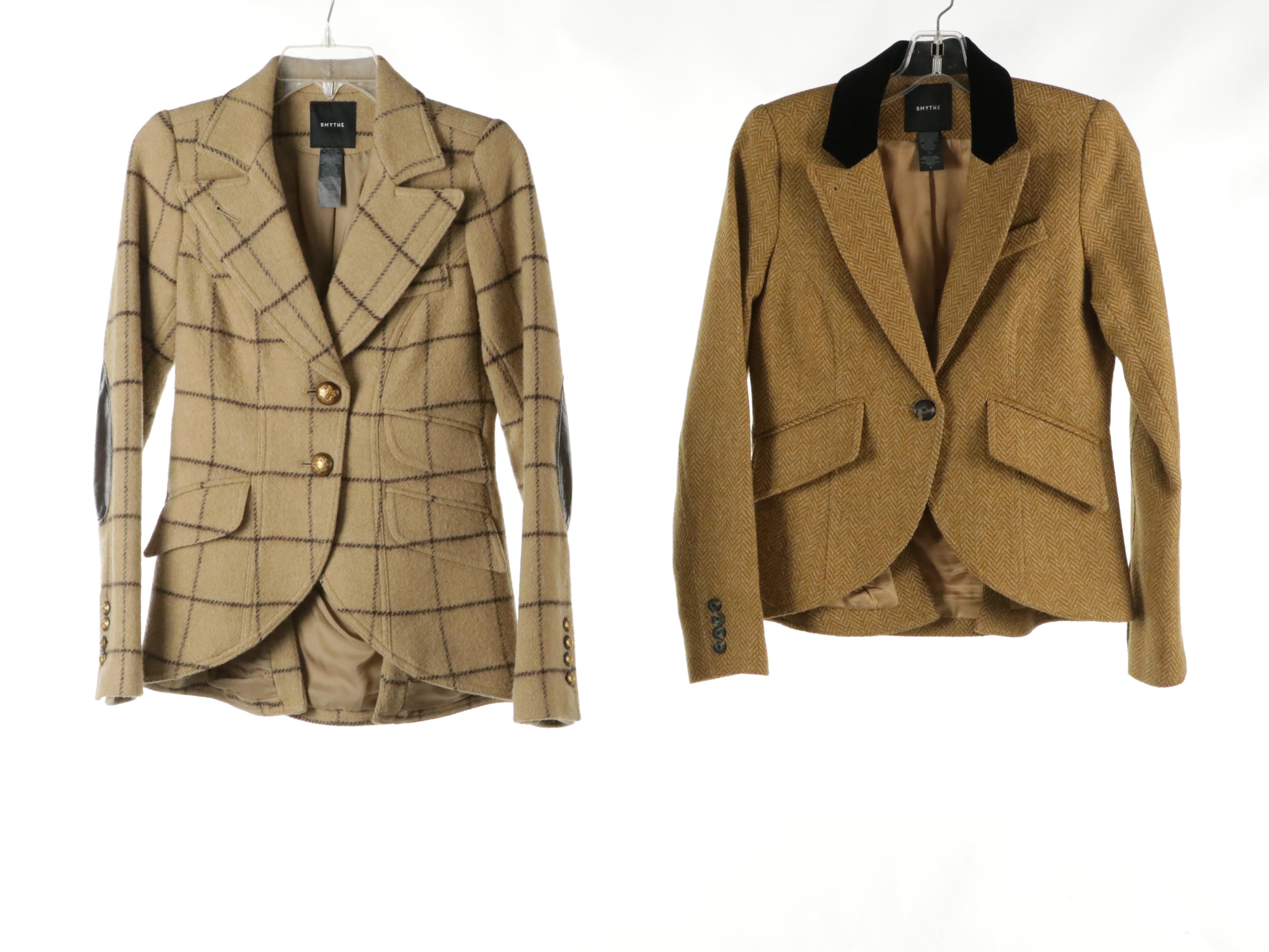 Smythe Navy Blue and Pink "Duchess" Blazers with Plaid and Herringbone Blazers