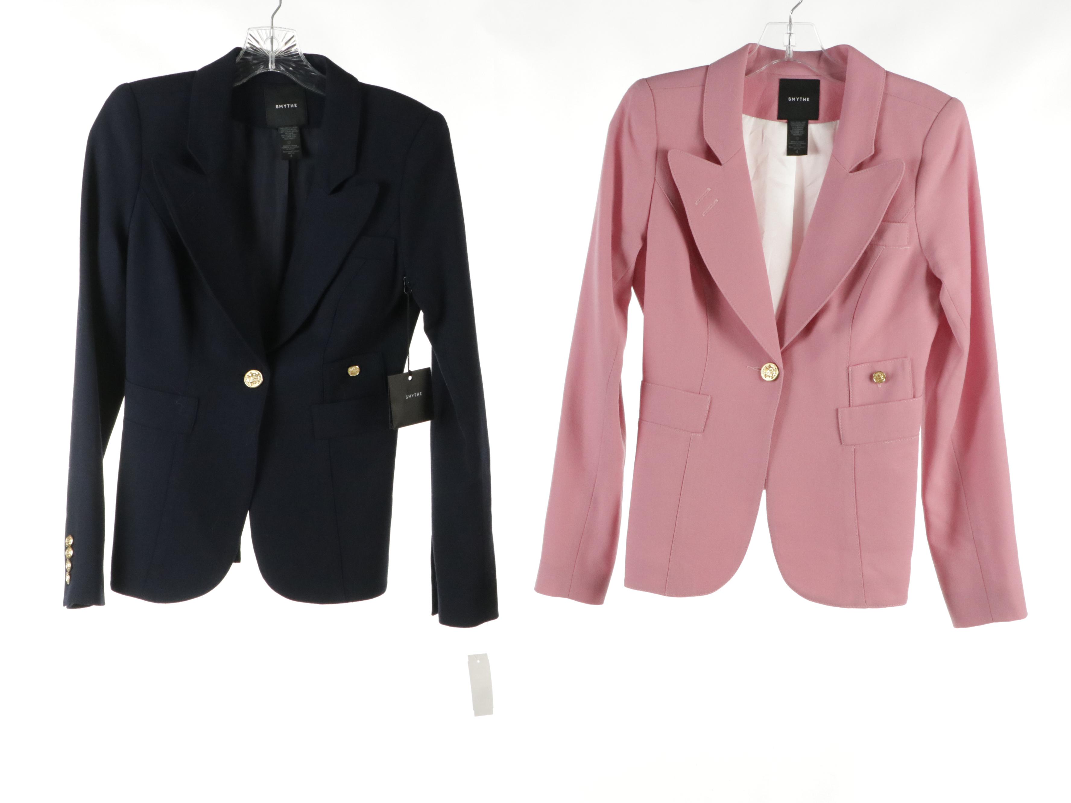 Smythe Navy Blue and Pink "Duchess" Blazers with Plaid and Herringbone Blazers