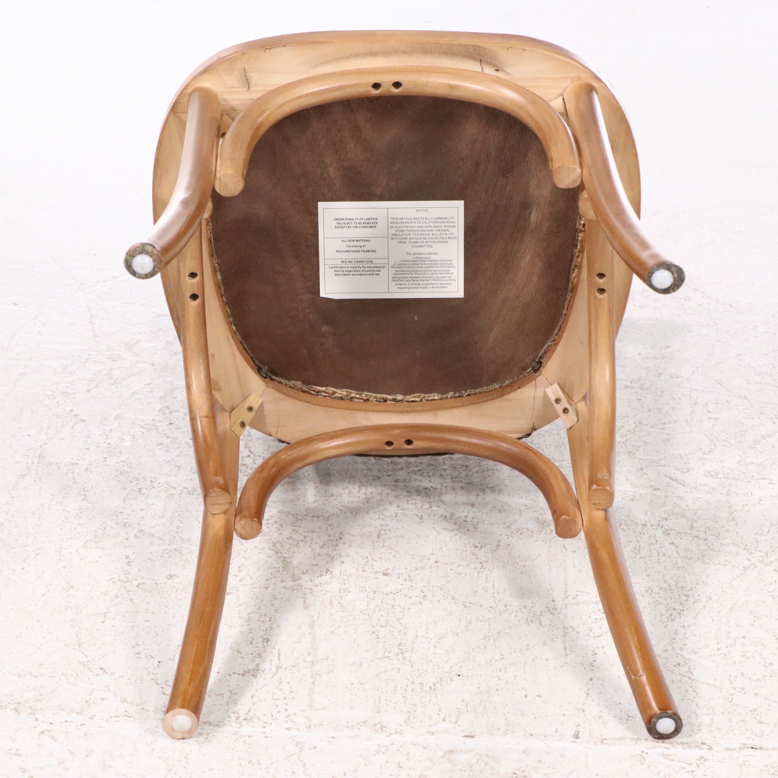 Set of Six Modernist Style Bent Wood and Cane Side Chairs