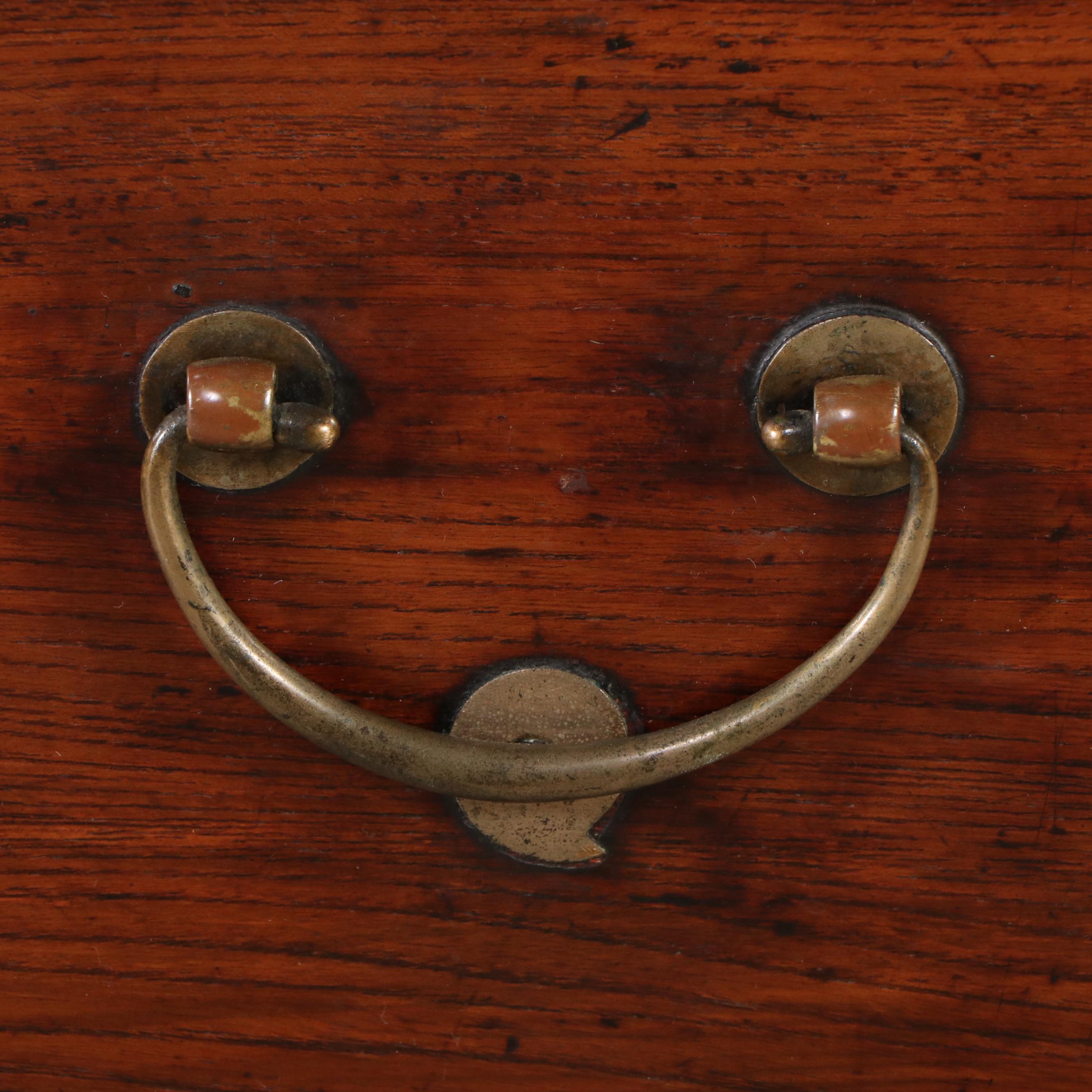 Korean Converted Wooden Chest with Brass Accents