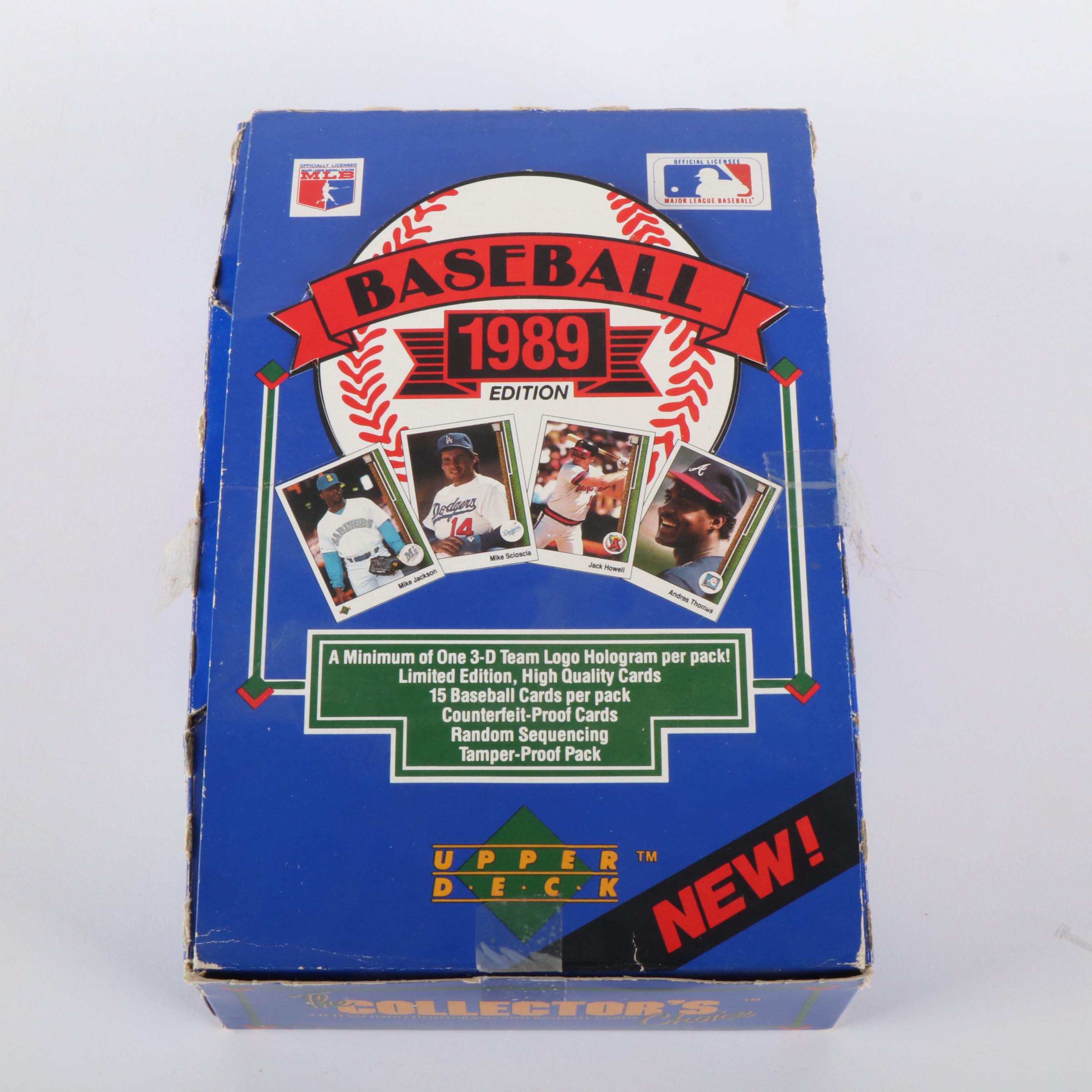 1989 Upper Deck Baseball Card Set with Ken Griffey Jr. Rookie & Sealed Wax Packs