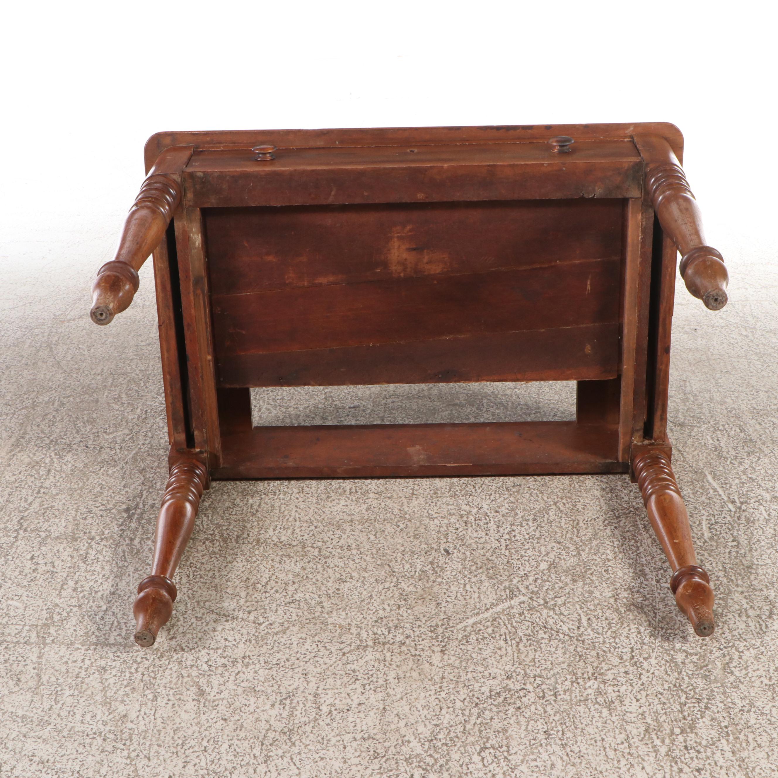 American Country Sheraton Style Oak Desk, Late 19th/Early 20th Century