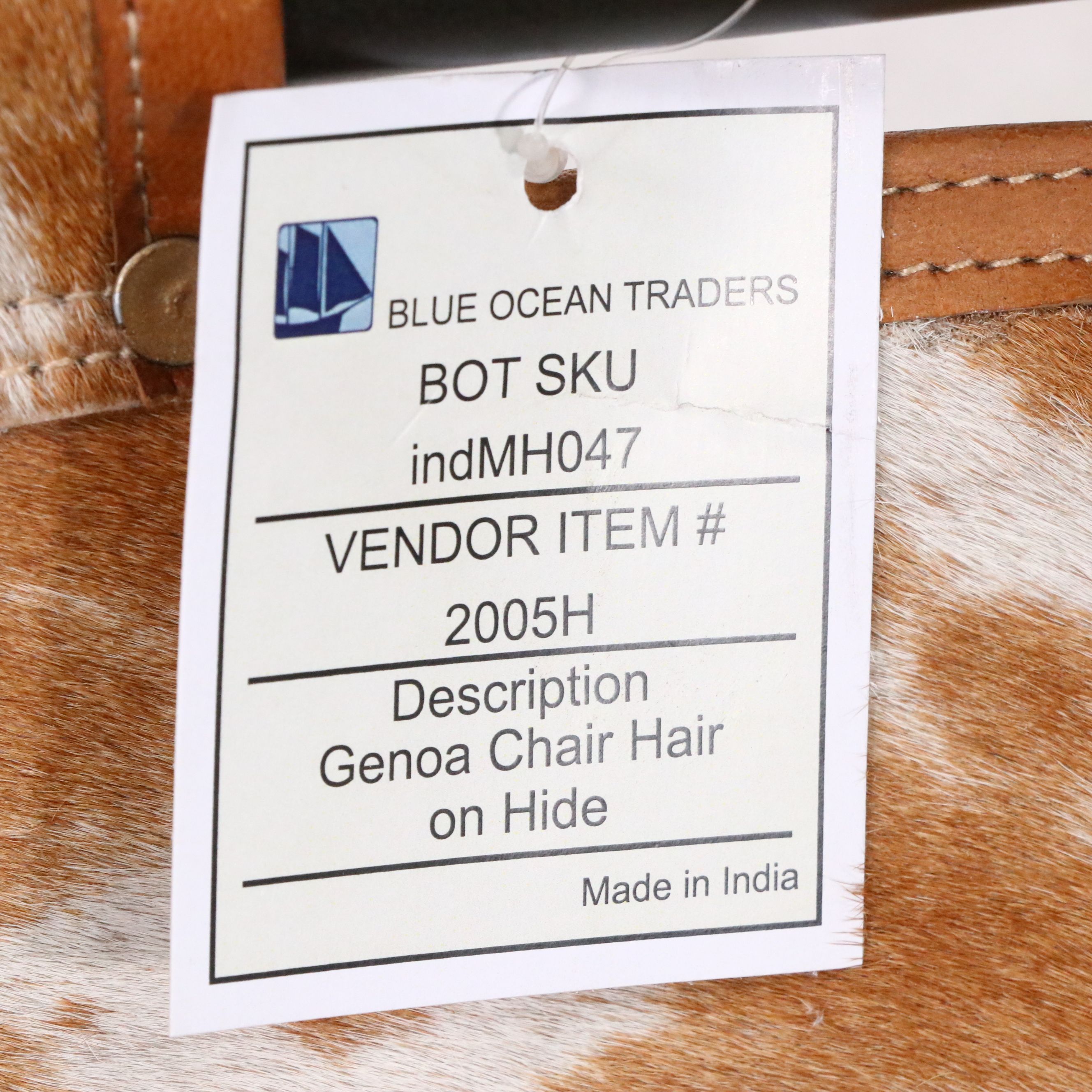 Pair of Blue Ocean Traders "Genoa" Hair on Hide Side Chairs