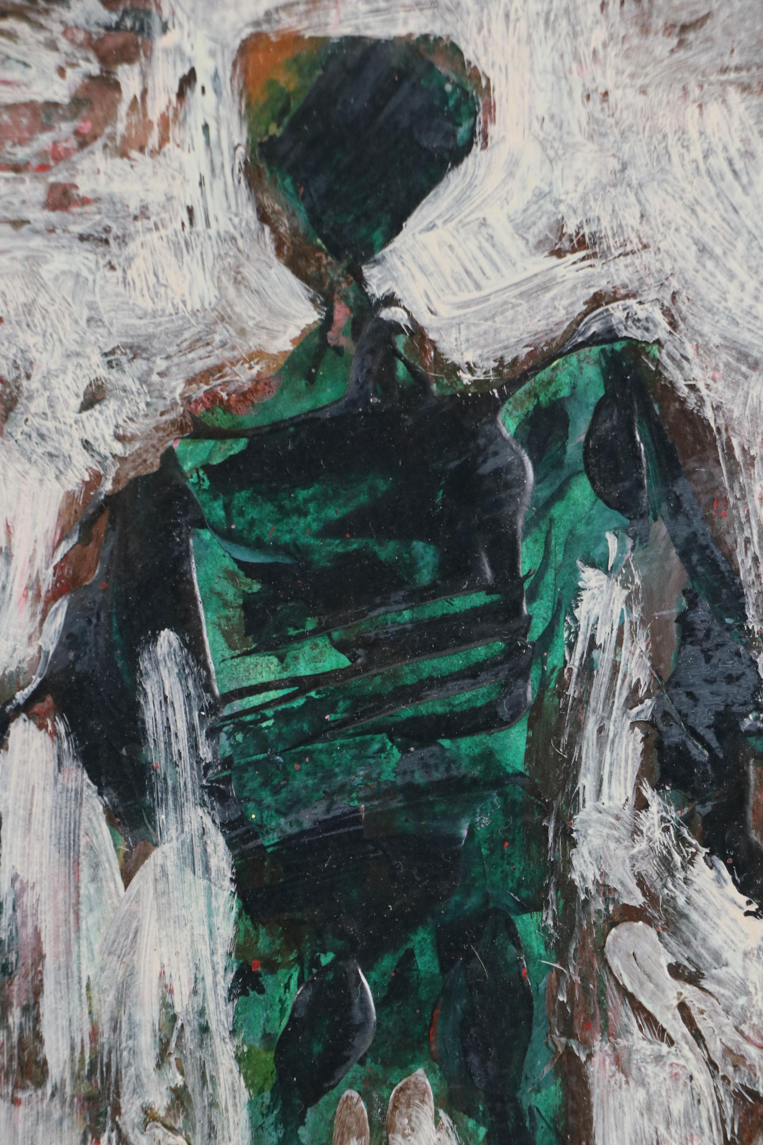 Harry Hilson Modern Figural Oil Painting "Three Wise Men," Late 20th Century