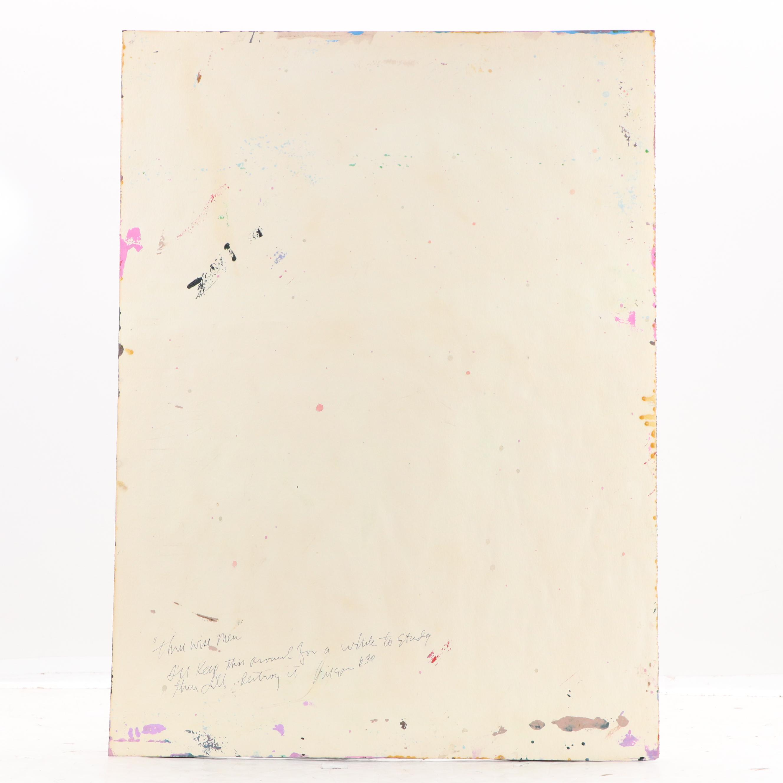 Harry Hilson Modern Figural Oil Painting "Three Wise Men," Late 20th Century