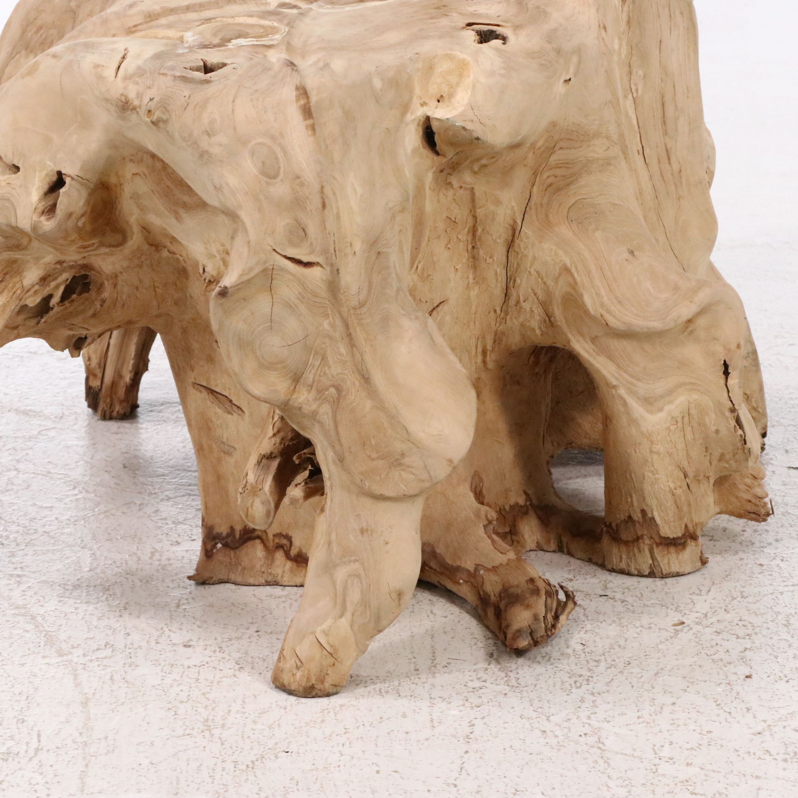 Hand-Carved Teak Wood Root Chair