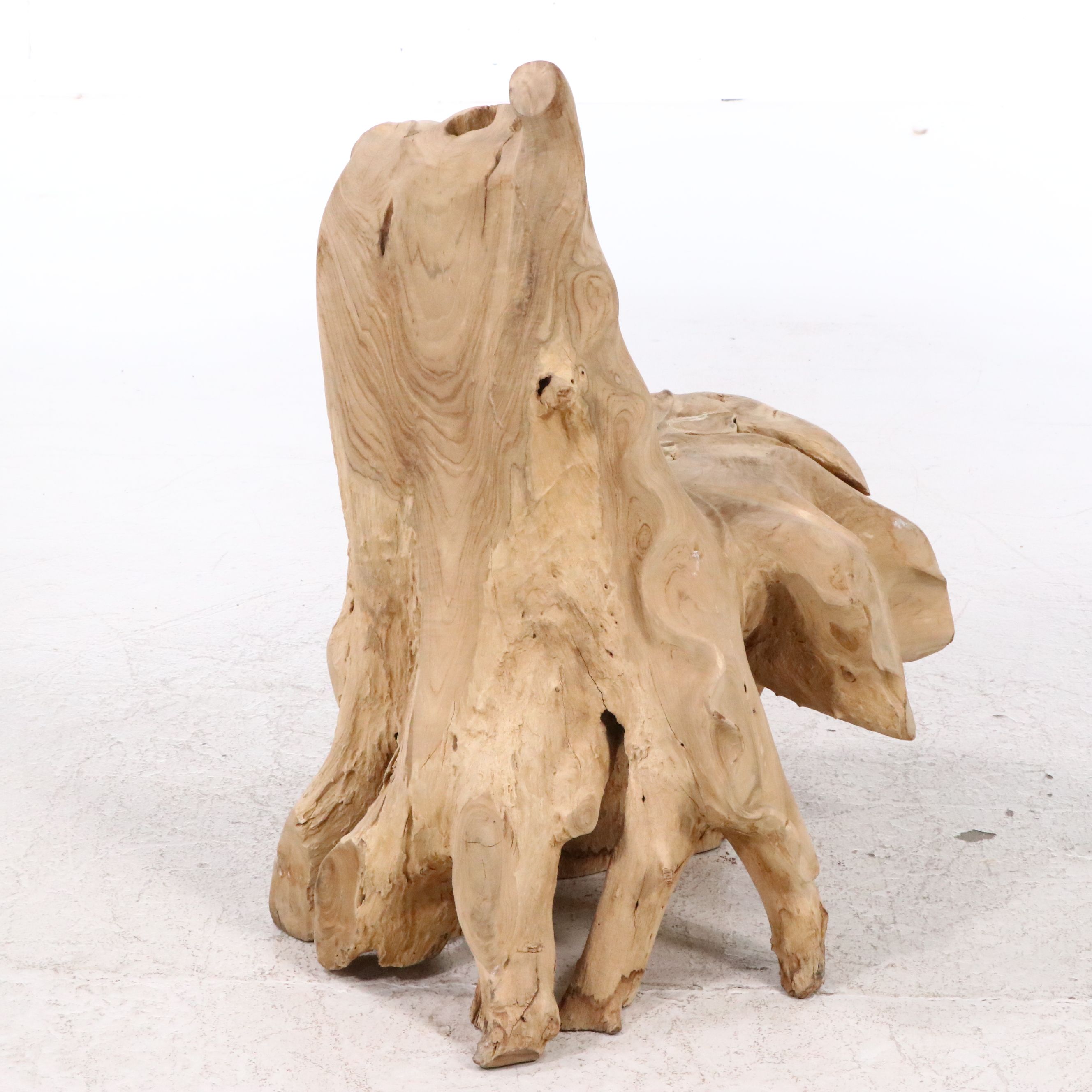 Hand-Carved Teak Wood Root Chair