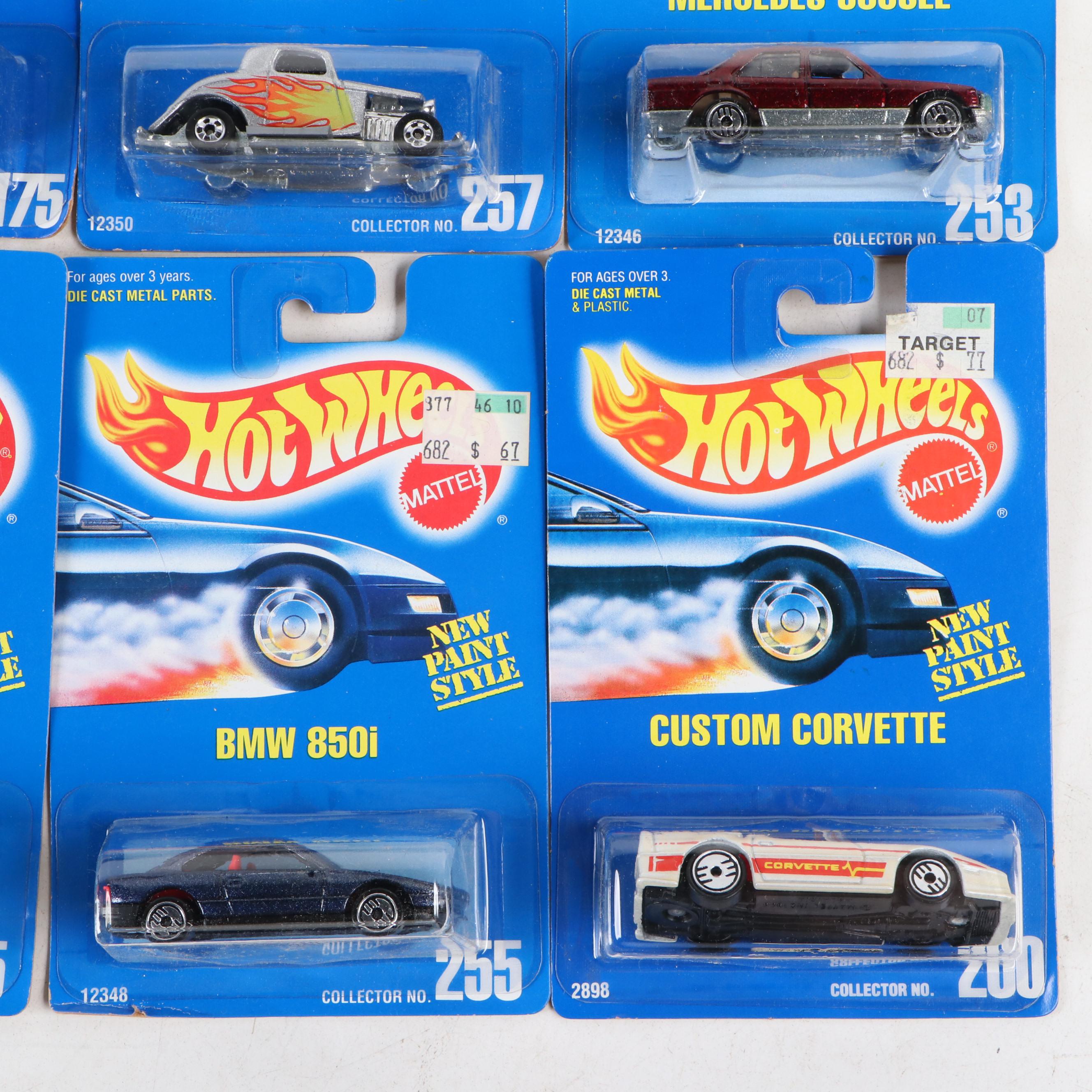 Hot Wheels "3-Window '34," "BMW 350i" and More Blue Back Toy Cars, 1991