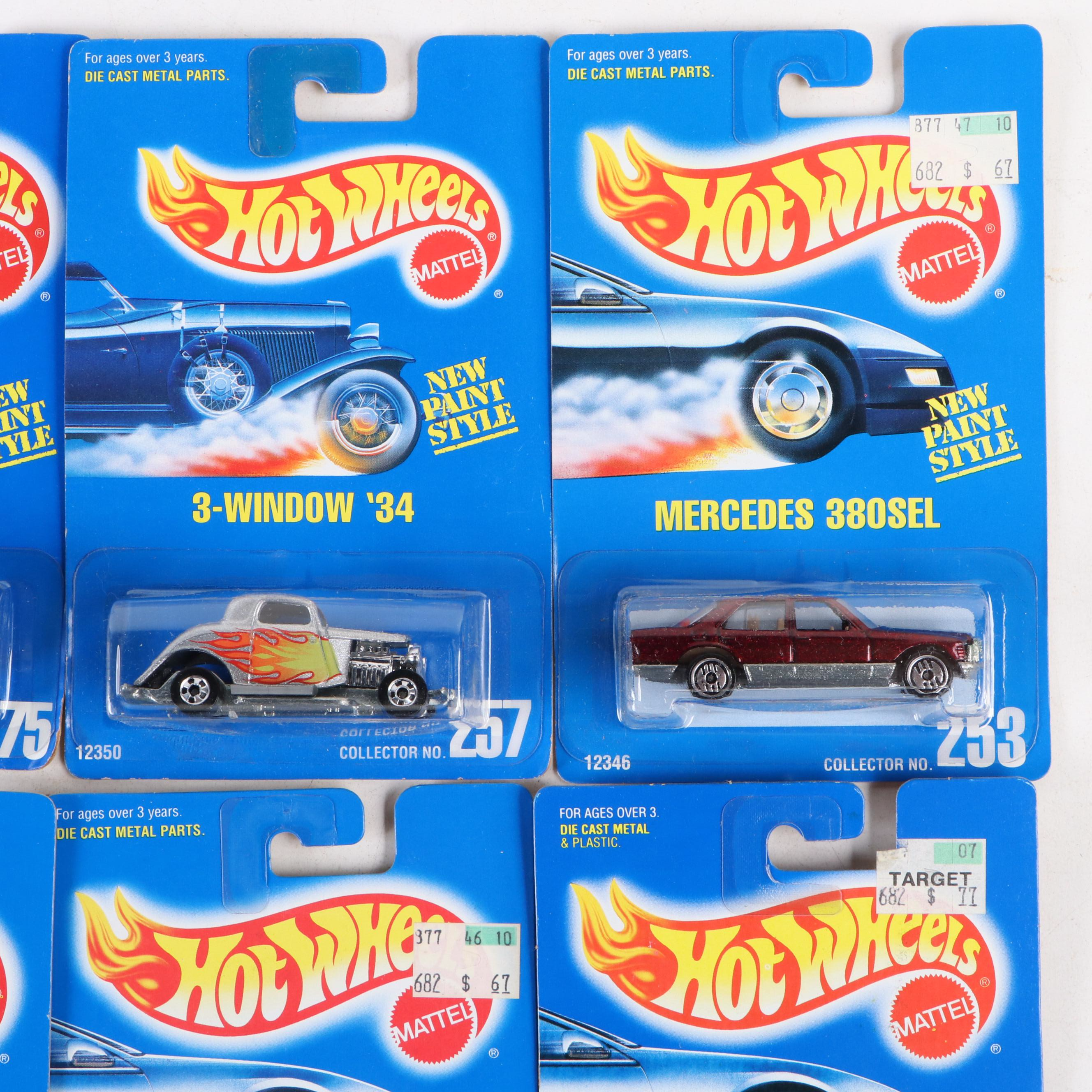 Hot Wheels "3-Window '34," "BMW 350i" and More Blue Back Toy Cars, 1991