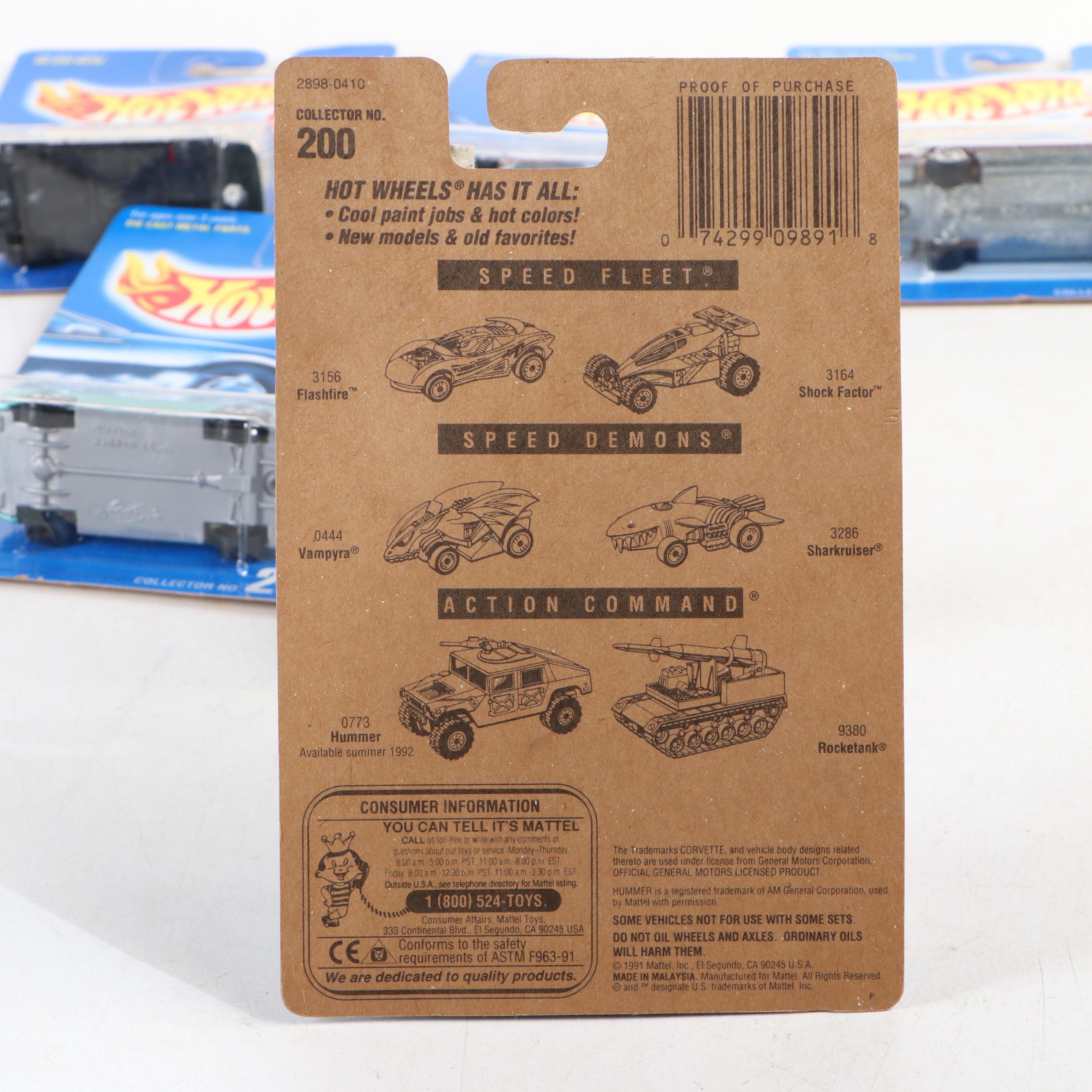 Hot Wheels "3-Window '34," "BMW 350i" and More Blue Back Toy Cars, 1991