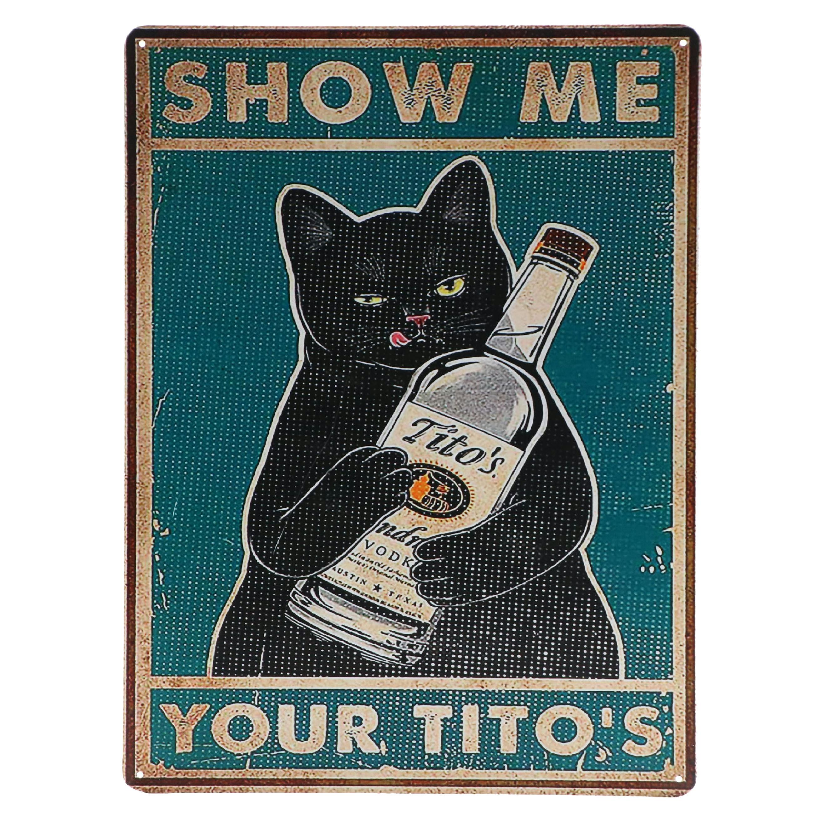 Novelty Cat Giclée "Show Me Your Tito's," 21st Century