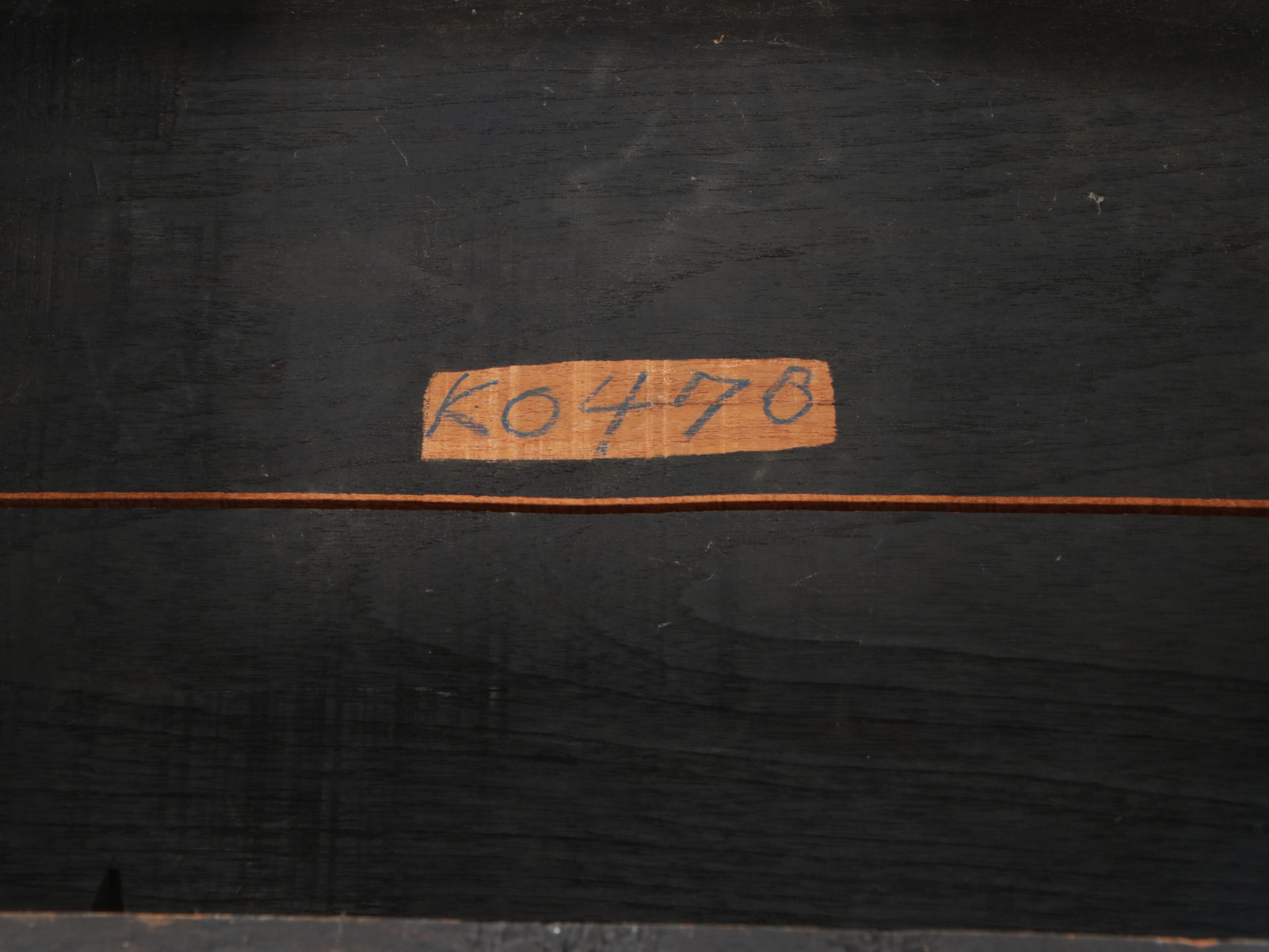 Chinese Hand-Decorated Lacquered Wood Coffee Table and Nesting Stools