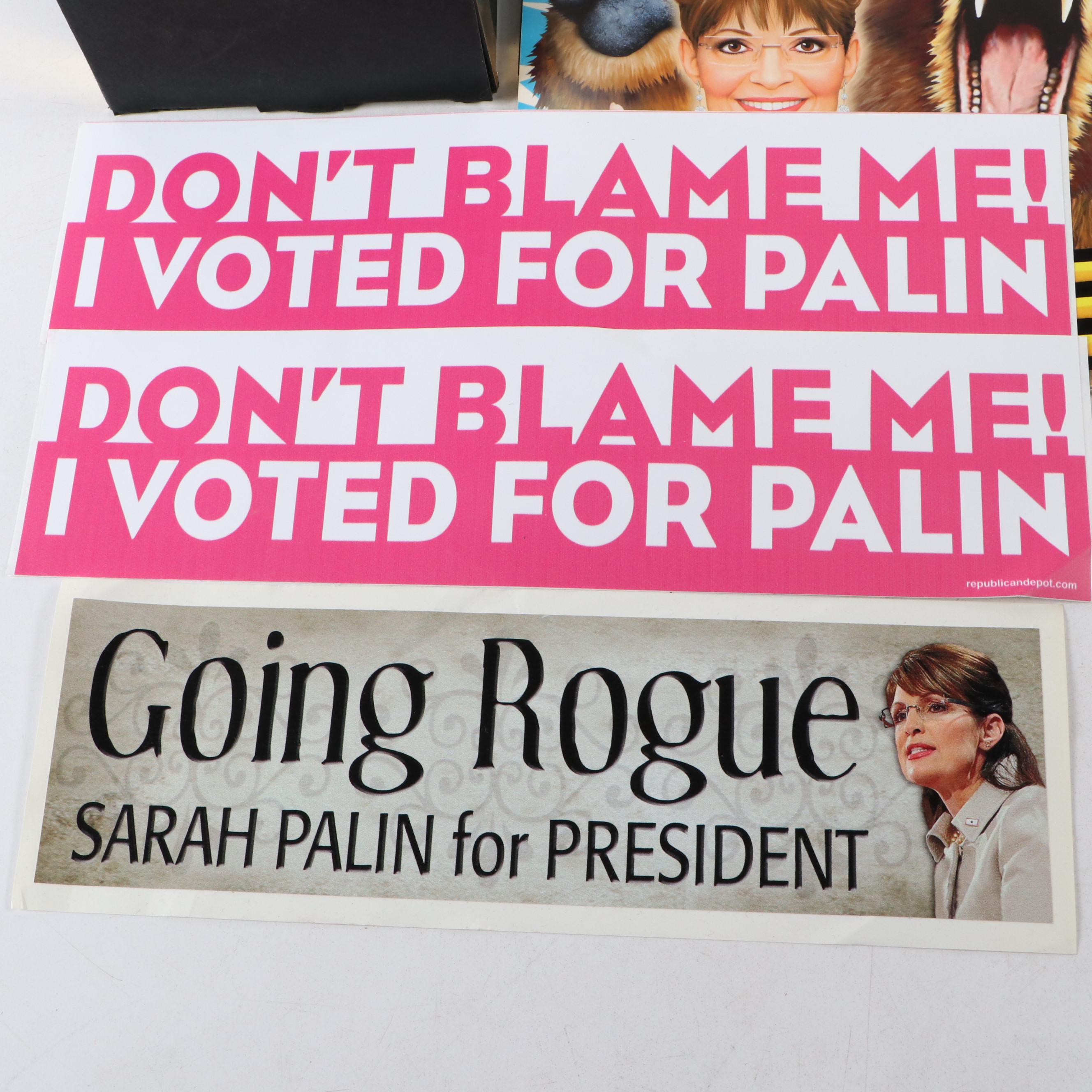 Mitt Romney, Sarah Palin with Other Political Pinbacks, Doll and More