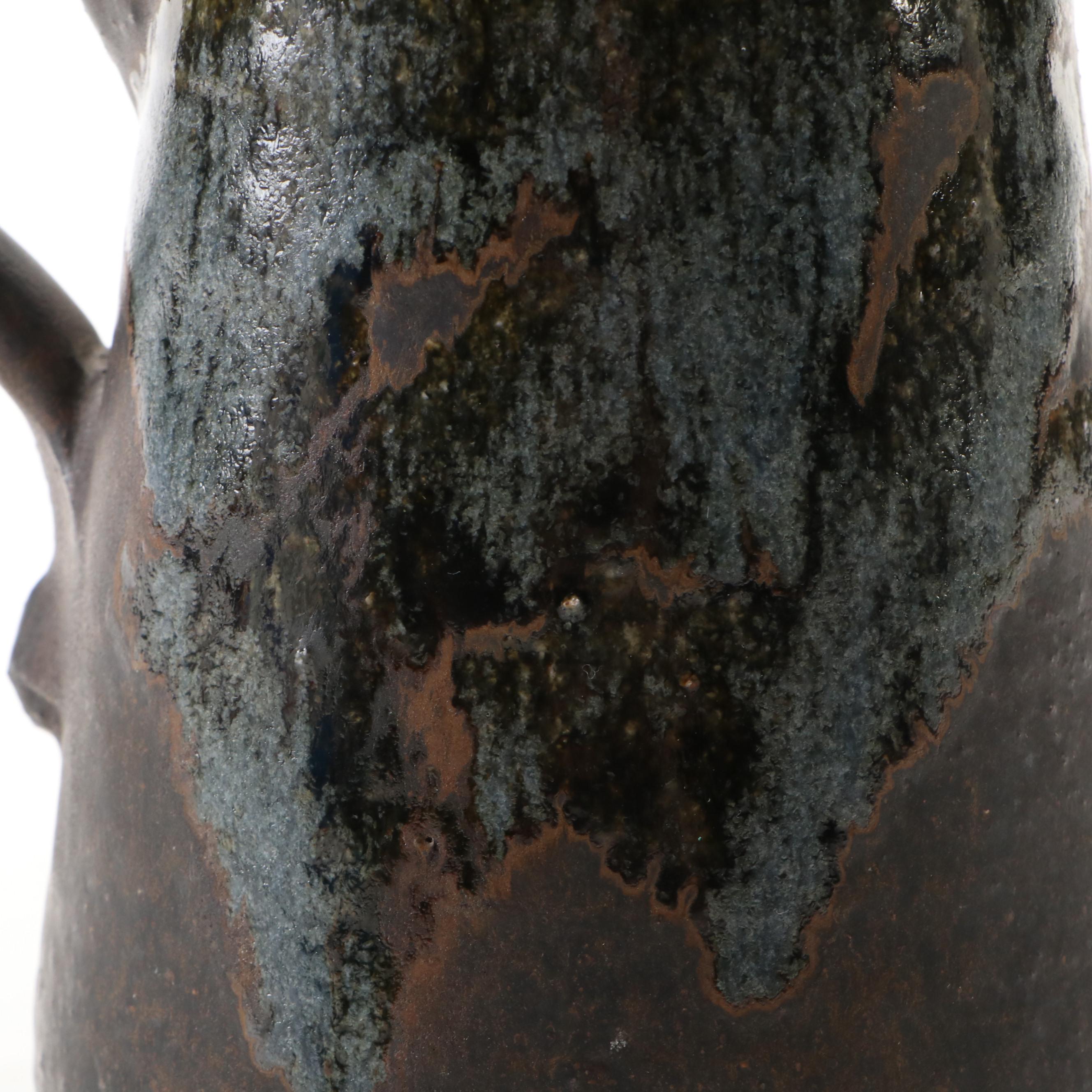 Artisan Made Wheel Thrown Ceramic Pitcher and Bowl