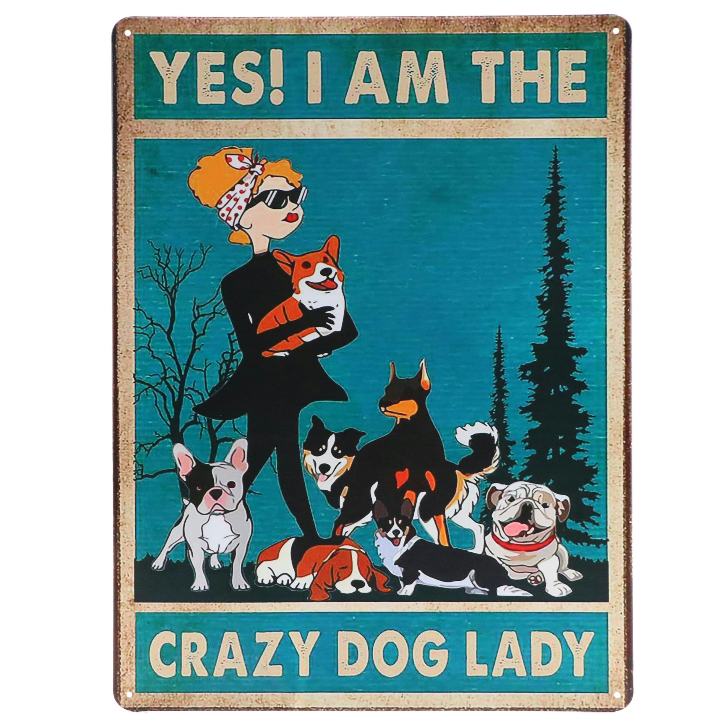 Novelty Cat Giclée "Yes! I Am The Crazy Dog Lady," 21st Century