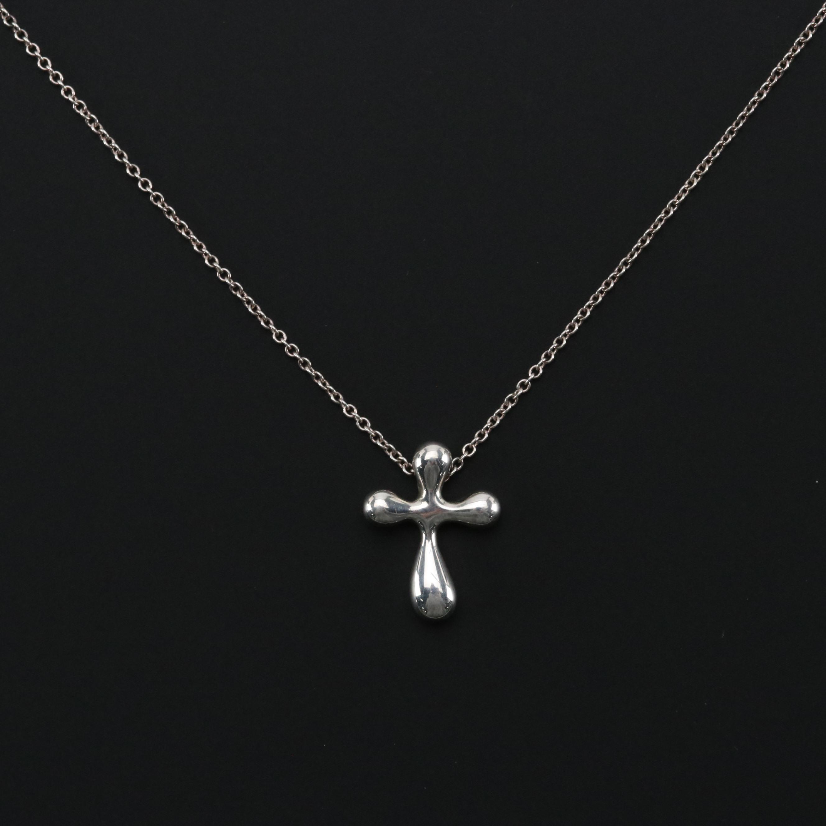Elsa Peretti for Tiffany & Co. Sterling Cross Pendant Necklace in Box