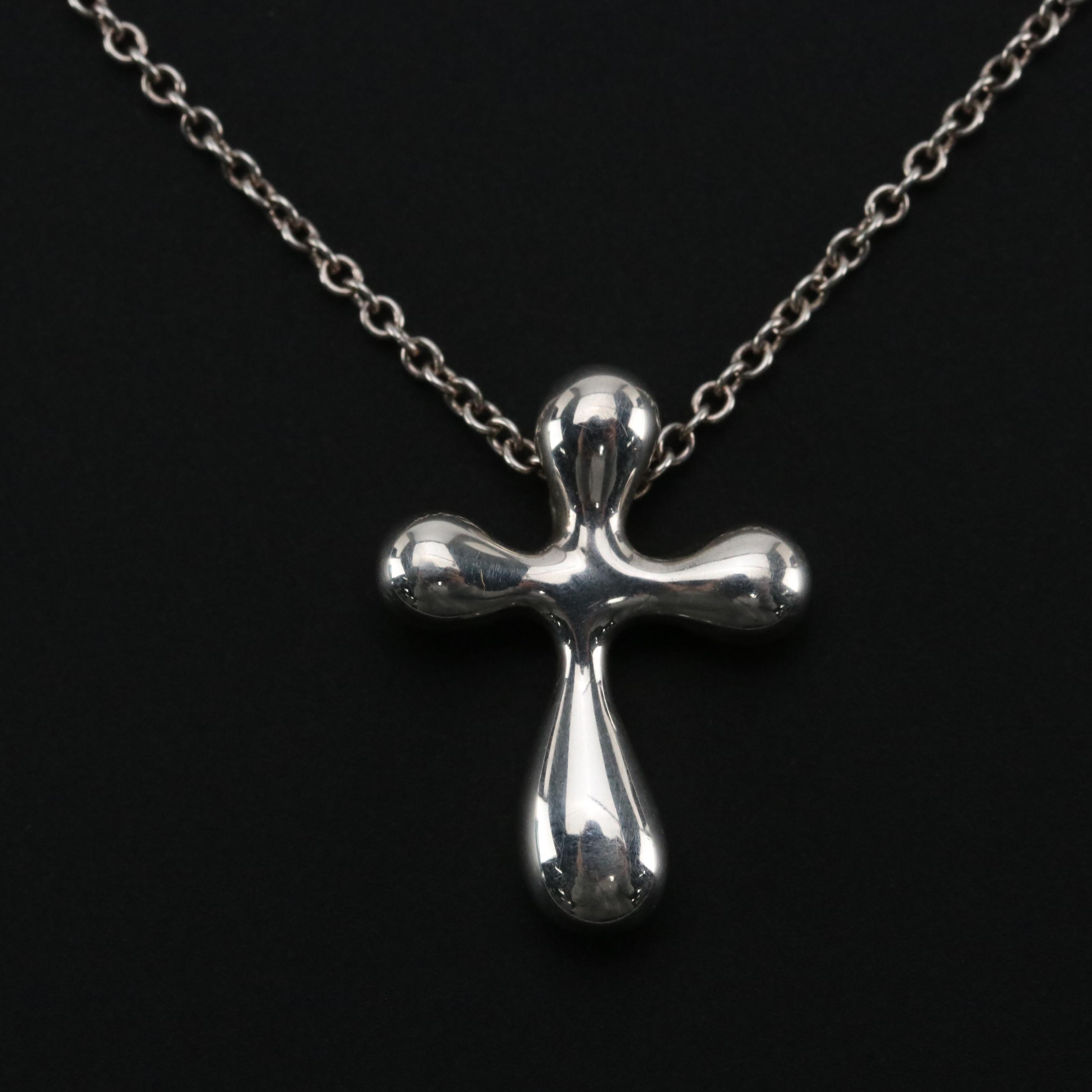 Elsa Peretti for Tiffany & Co. Sterling Cross Pendant Necklace in Box