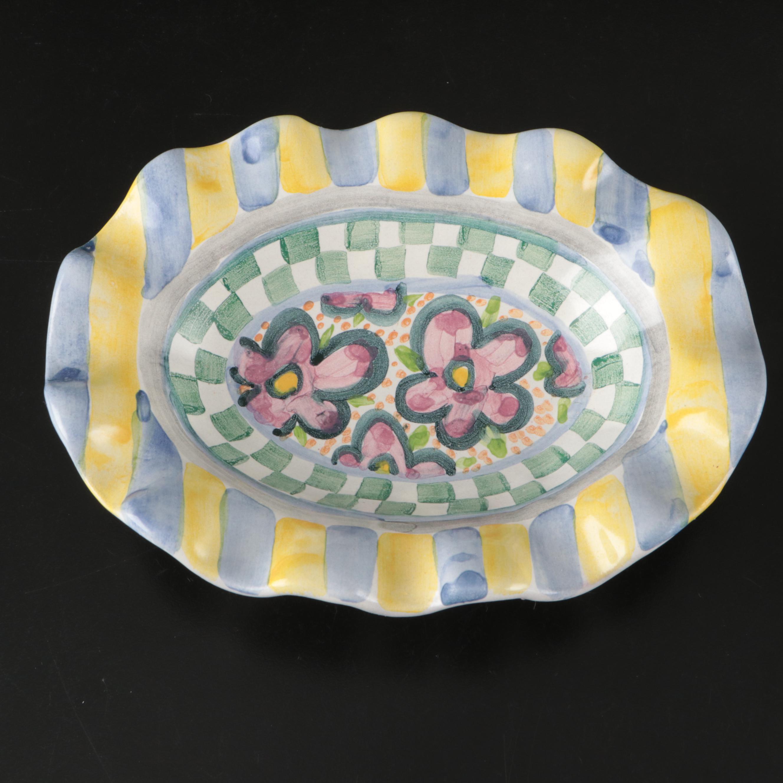 MacKenzie-Childs "Myrtle" and "Summer Frock" Ceramic Oval Dishes