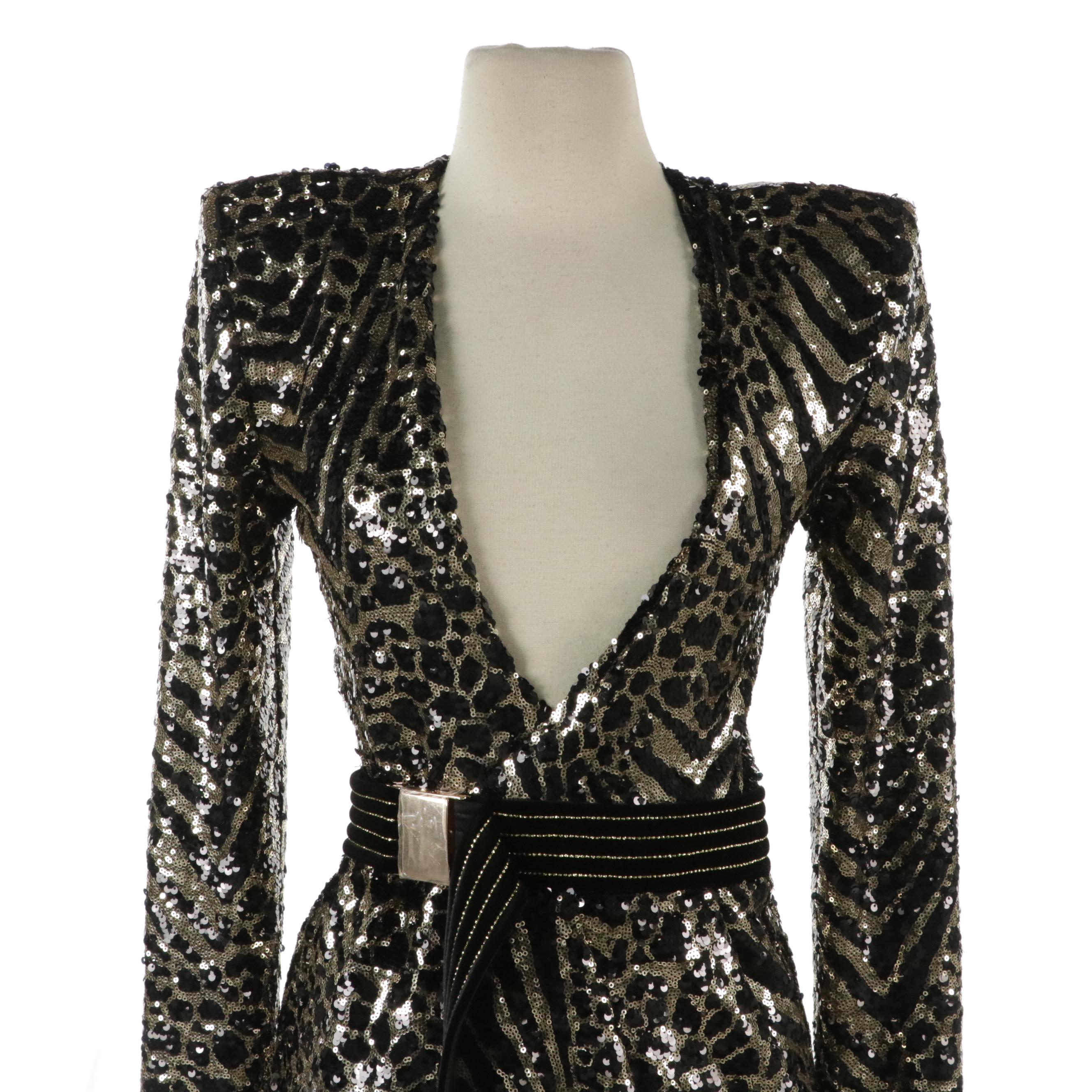 Zhivago Miami Nights and Spirit Animal Double Breasted Sequin Mini Wrap Dresses