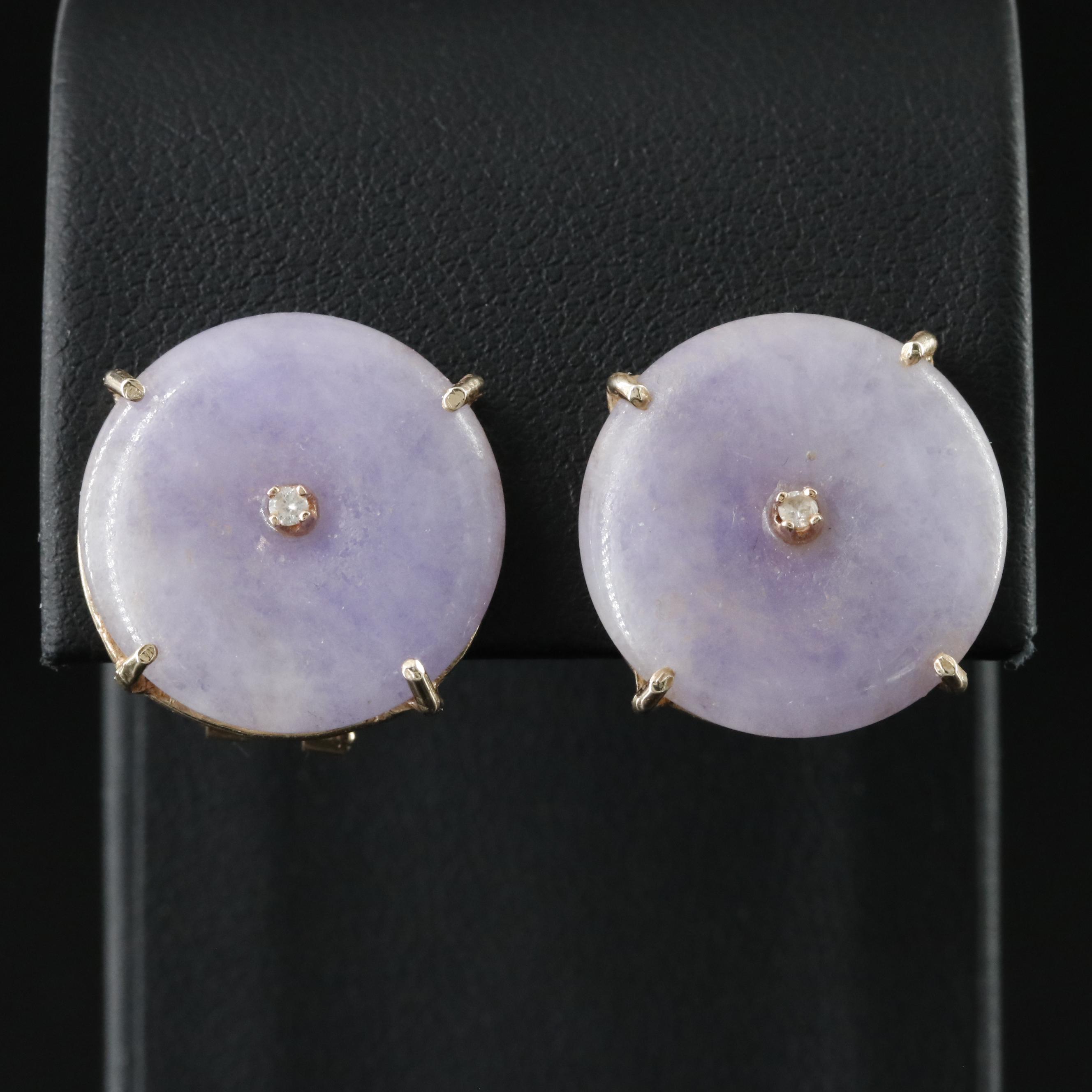 14K Jadeite Bi Earrings